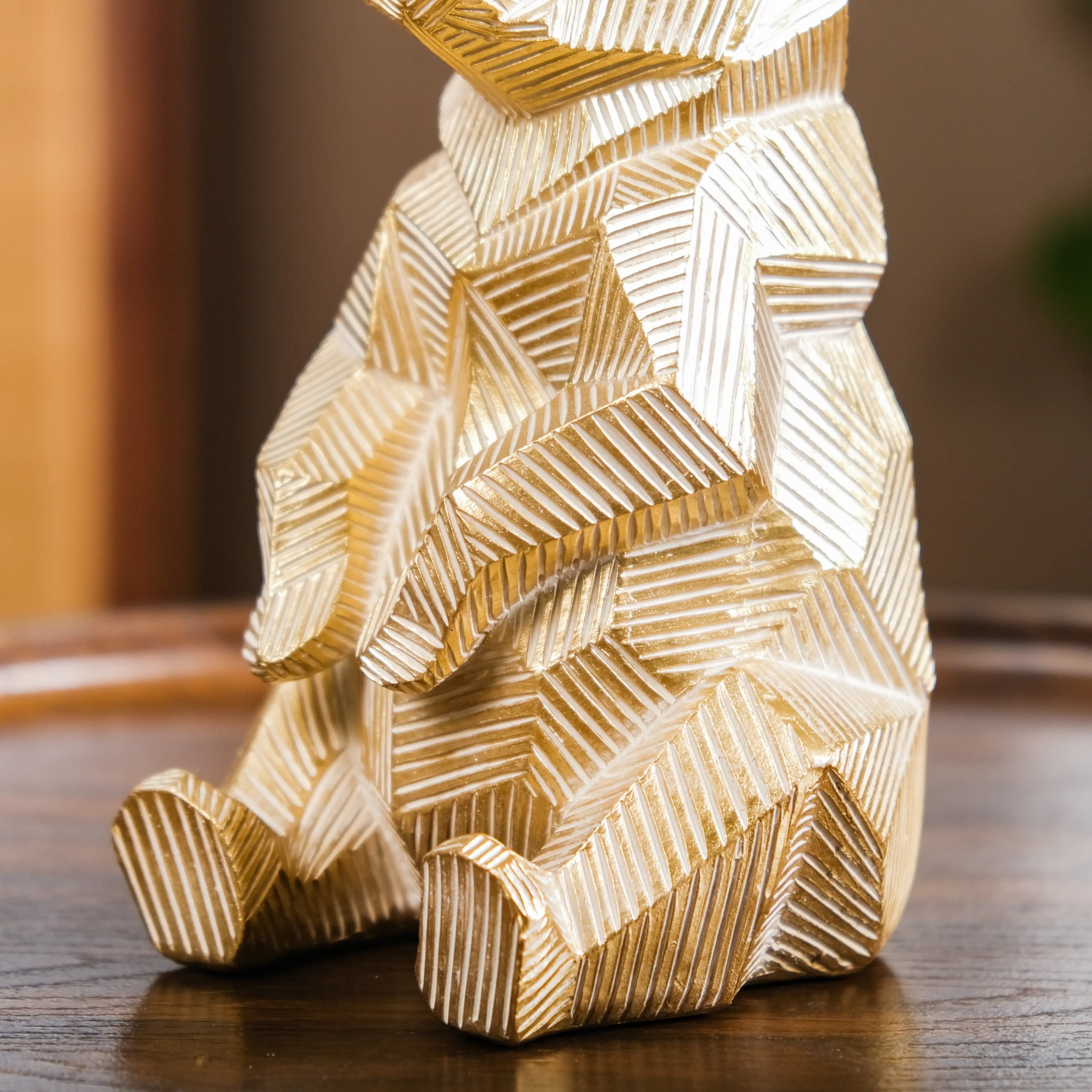 Gold Accent Bear Statue - Image 10