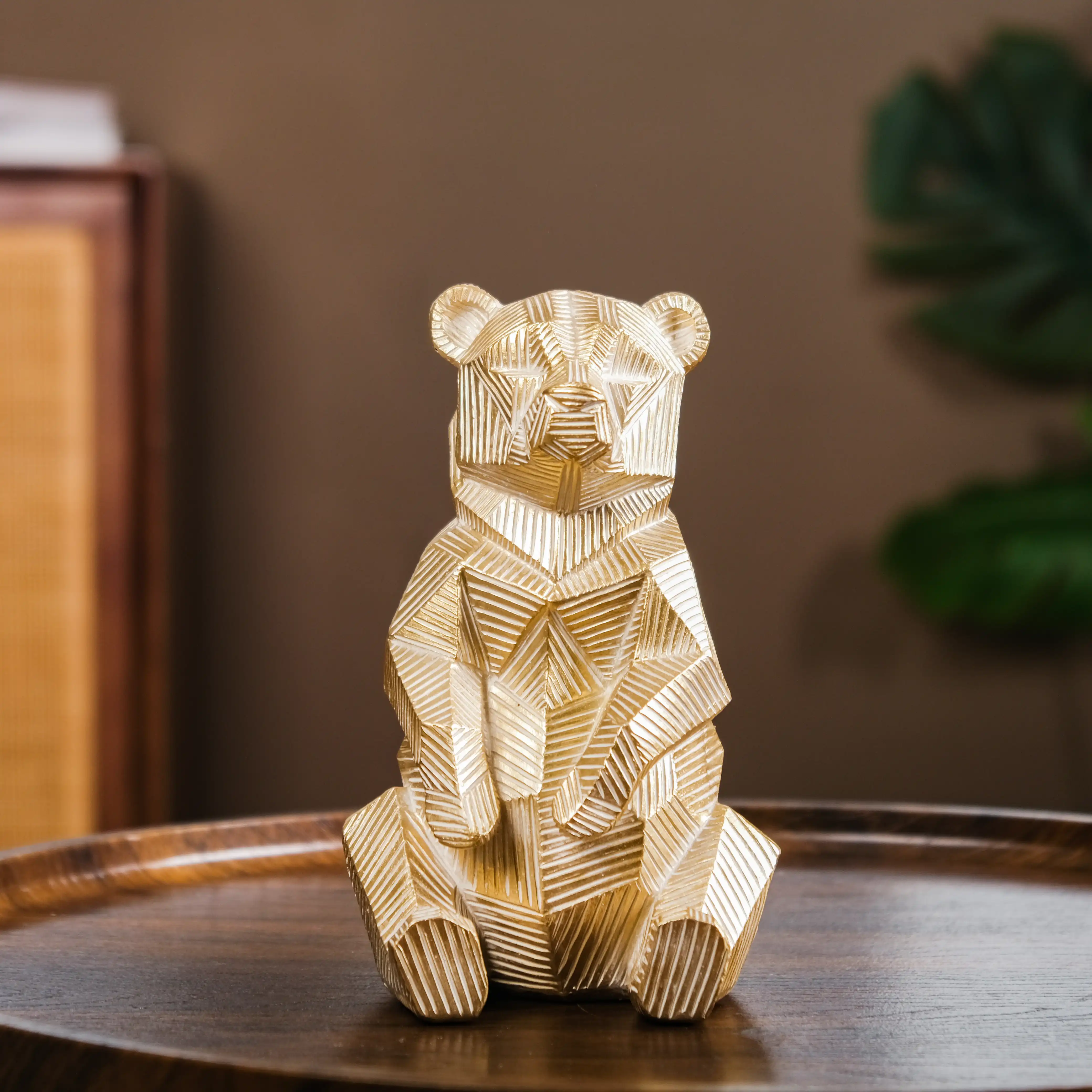 Gold Accent Bear Statue - Image 8