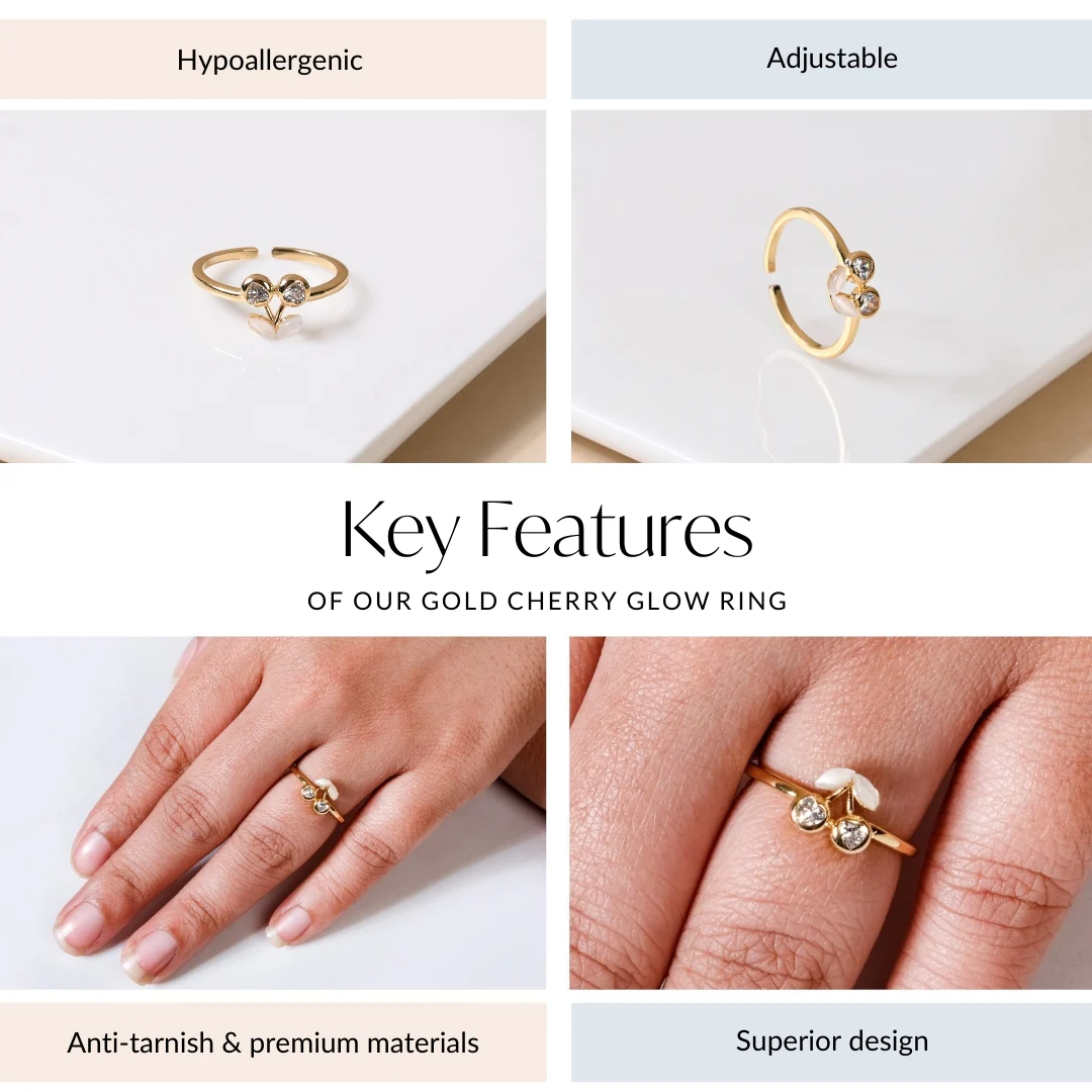Gold Cherry Glow Ring - Image 4