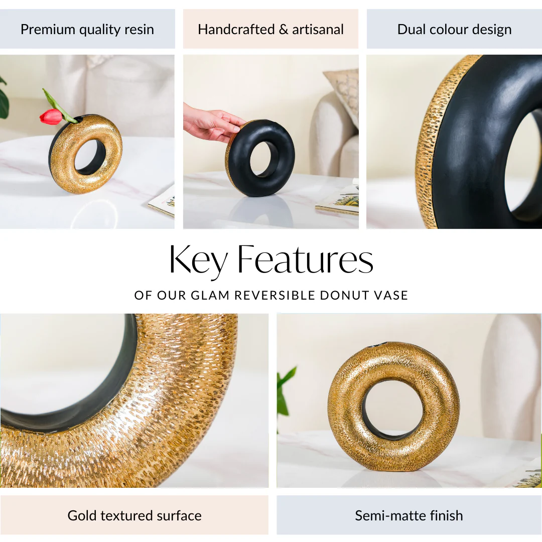 Gold Donut Showpiece Vase - Image 4