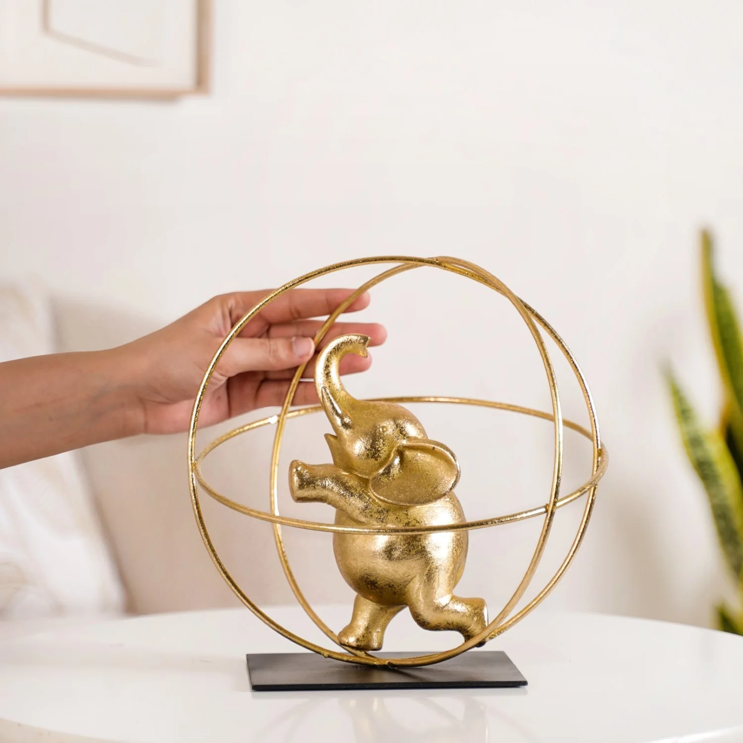 Gold Elephant Globe Accent - Image 3
