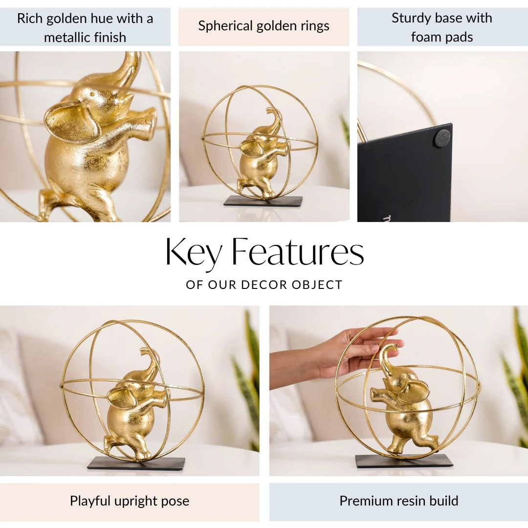 Gold Elephant Globe Accent - Image 5