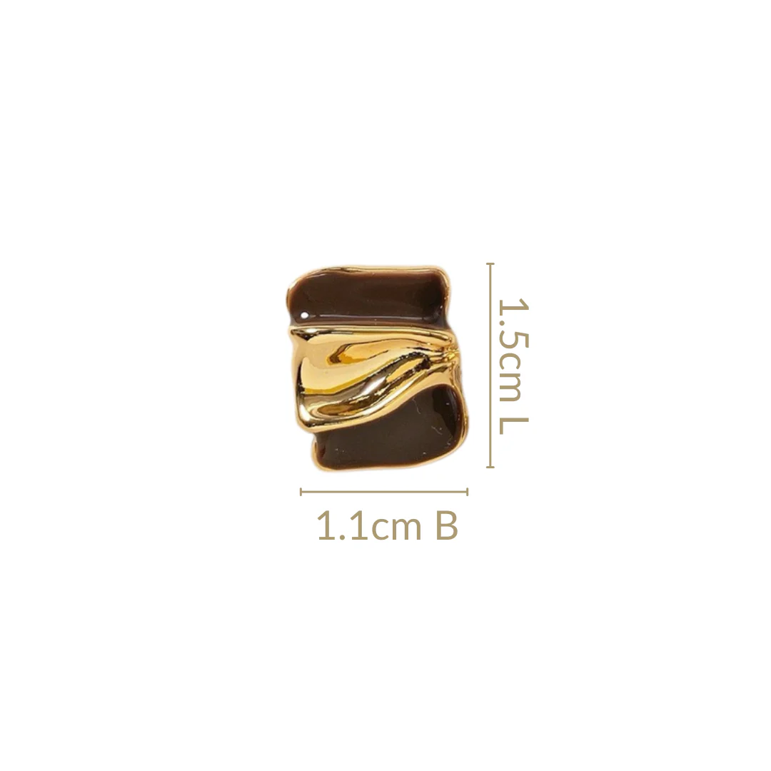 Gold Embossed Studs Brown - Image 3