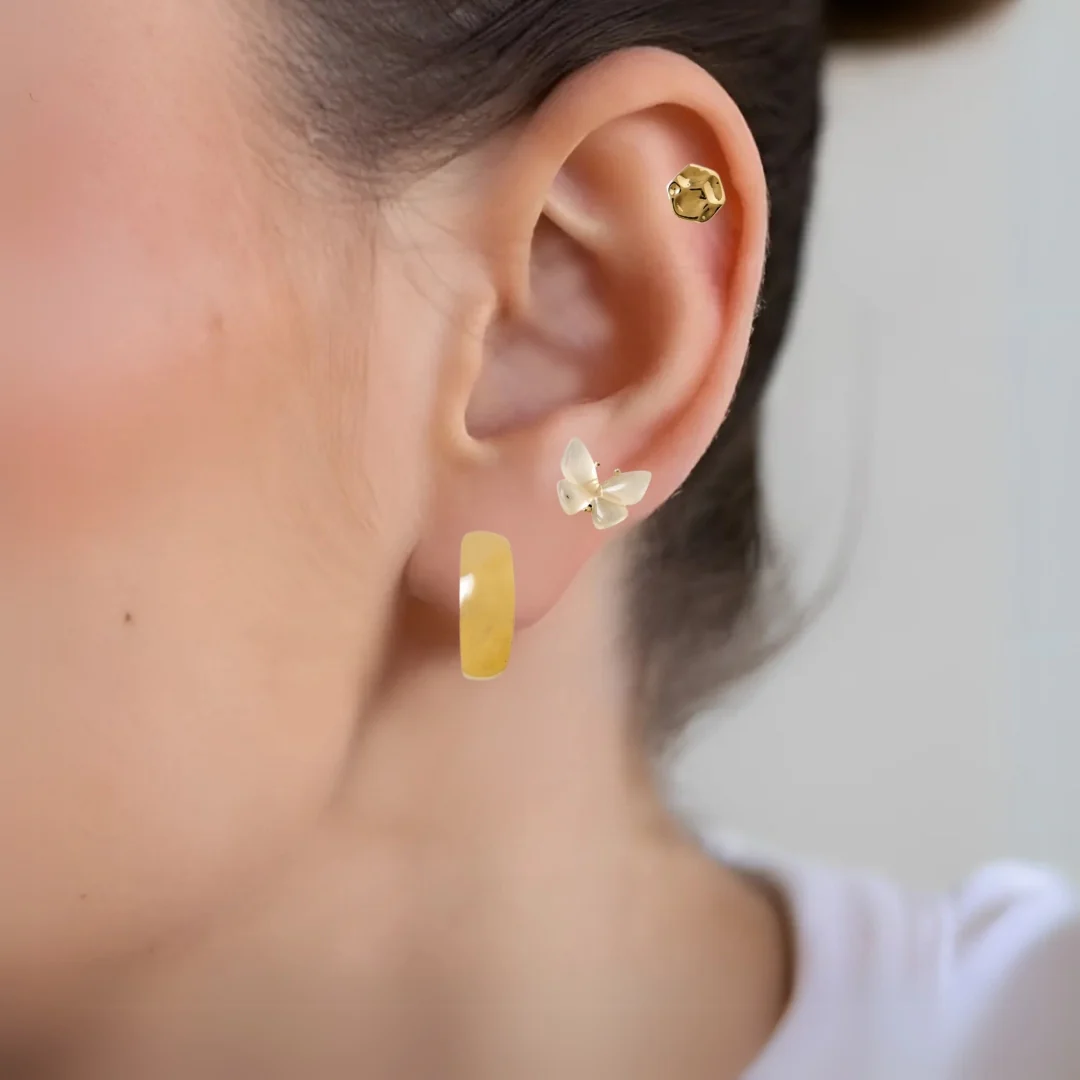 Gold Glamour Chic Earrings Set Of 3 - Image 2