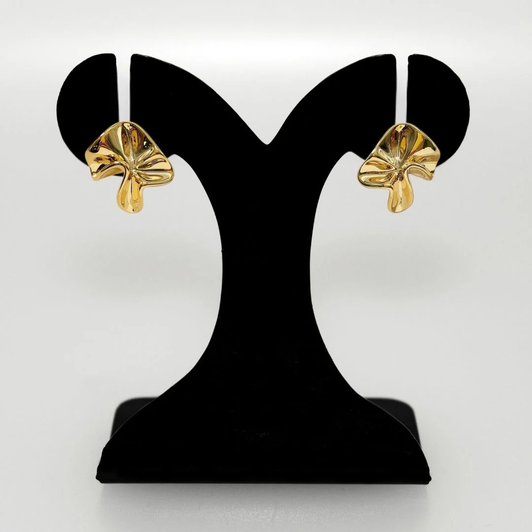 Gold Hammered Fold Studs - Image 6