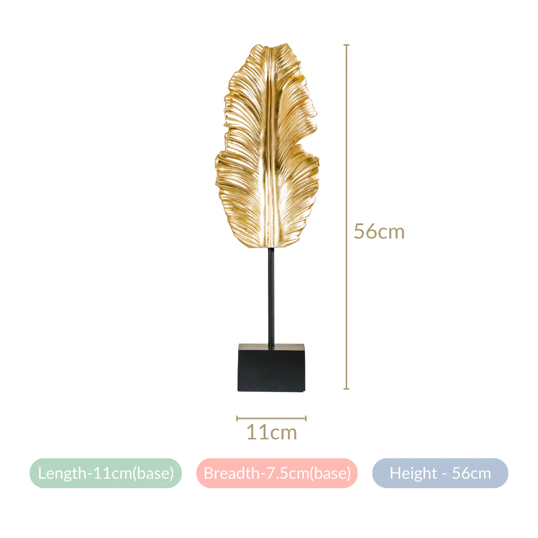 Gold Leaf Feather Resin Showpiece - Image 6