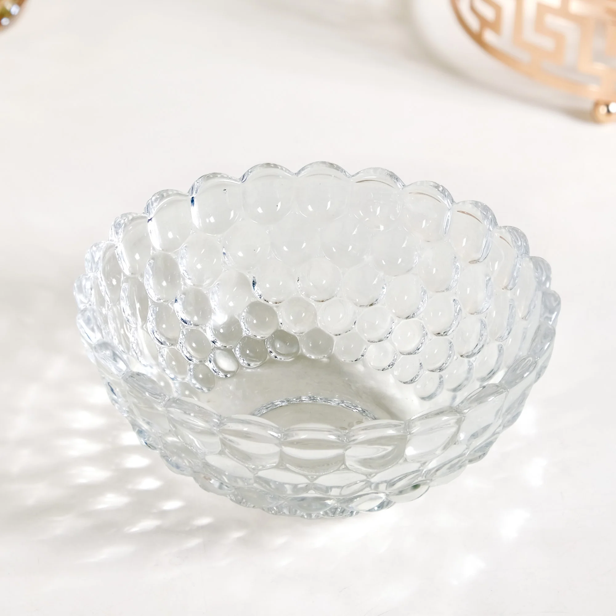 Gold Ornate Detachable Decorative Trinket Bowl With Handle - Image 8