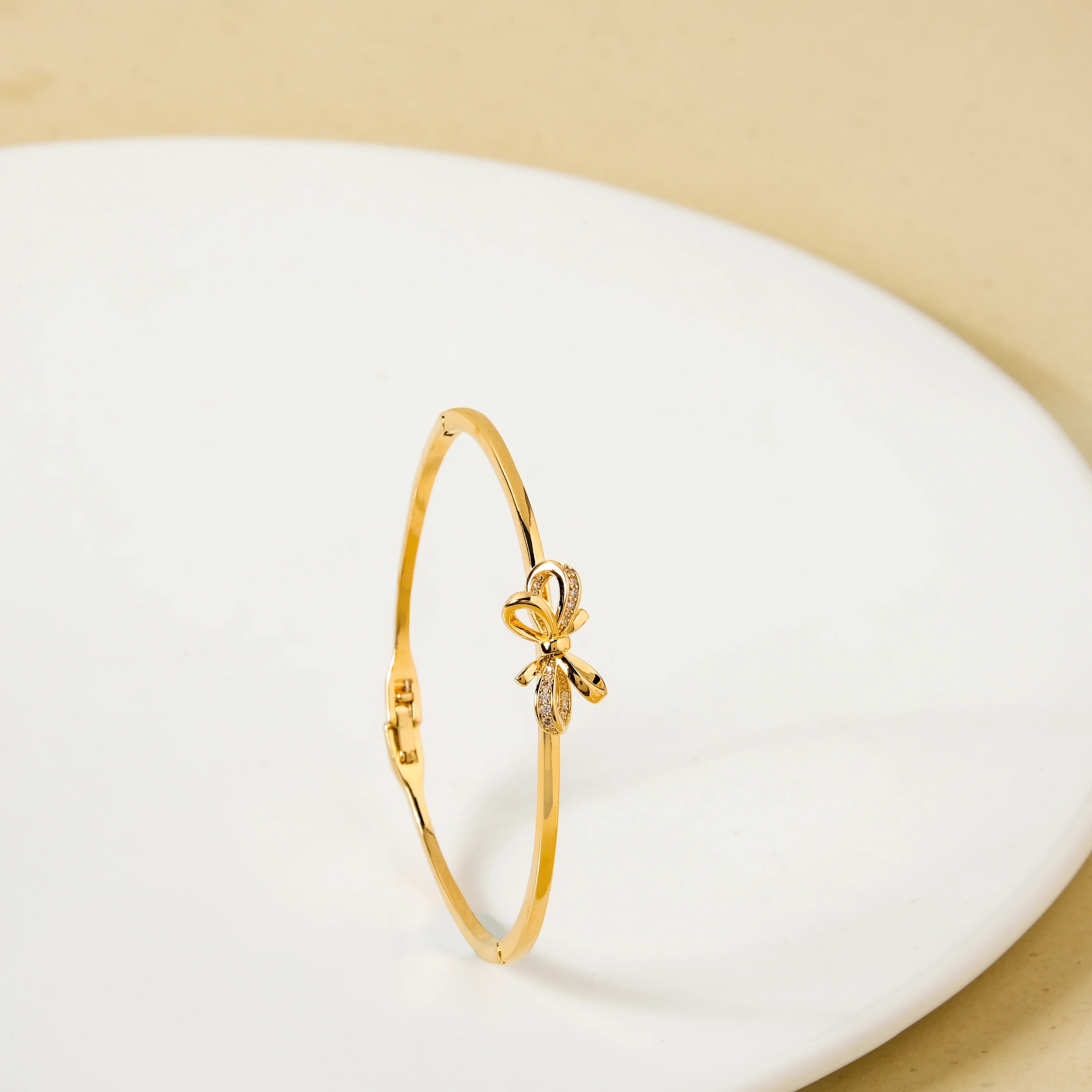 Gold Stone Studded Bow Bracelet - Image 6