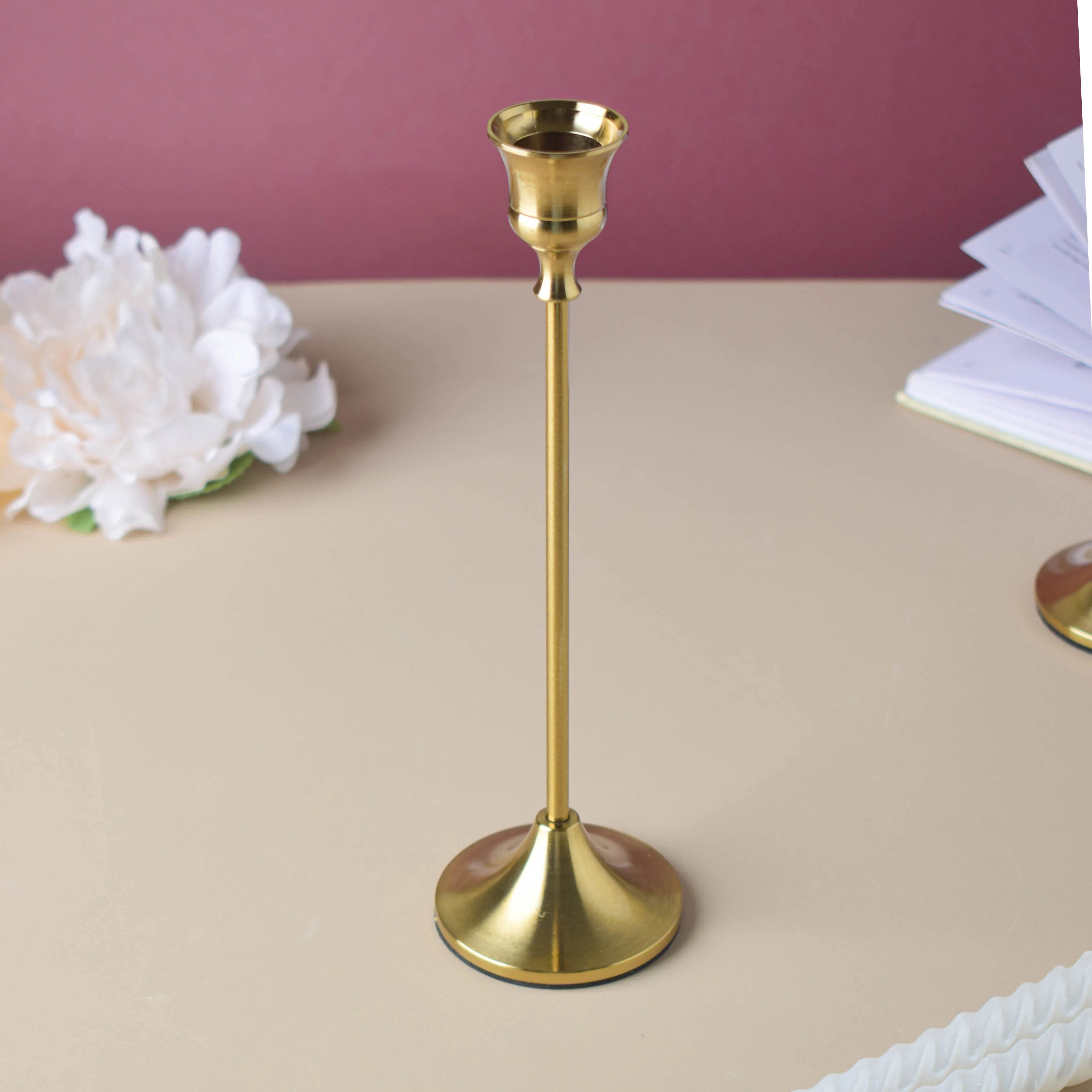 Golden Candle Stand Set Of 3 - Image 4