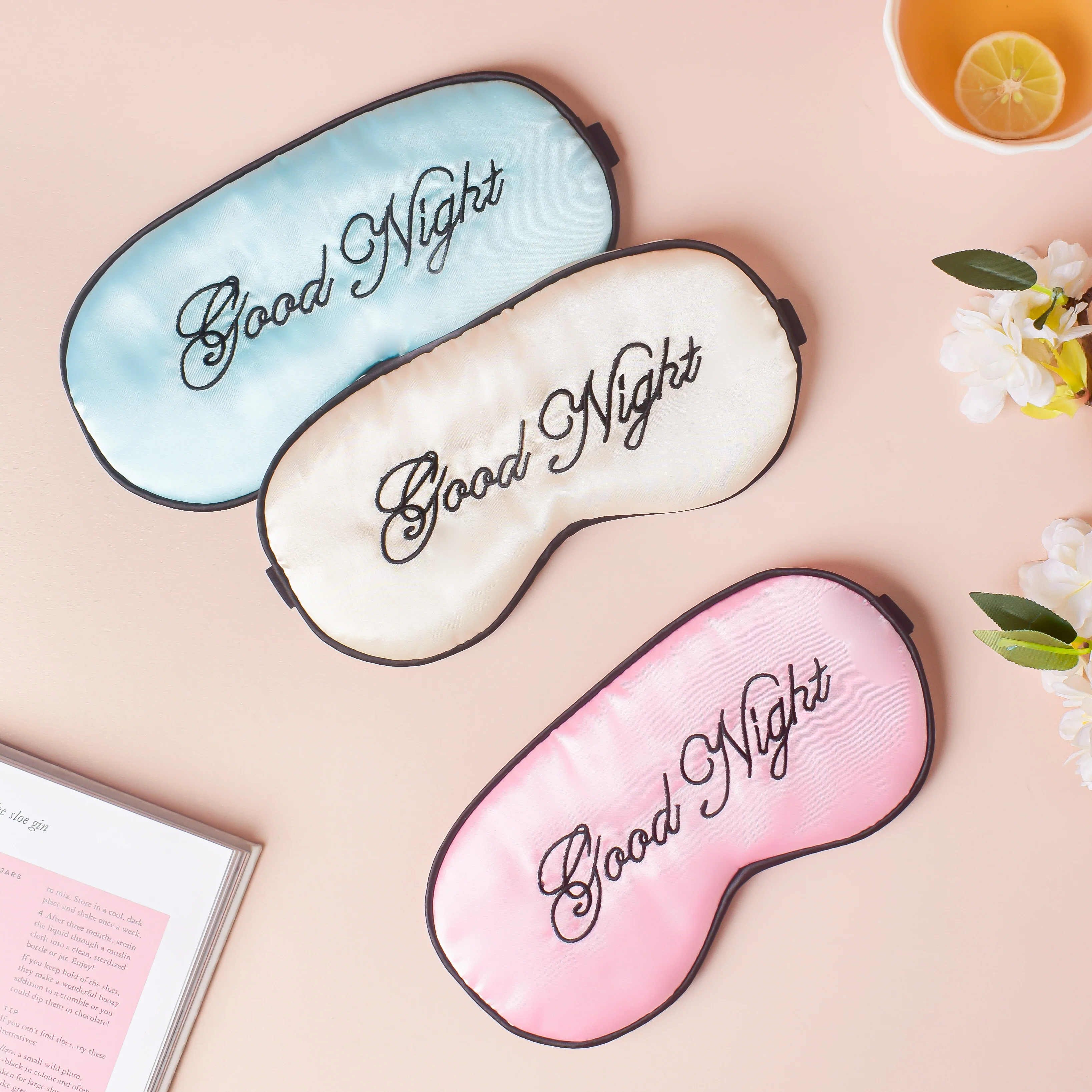 Good Night Sleep Satin Eye Mask Pink - Image 5