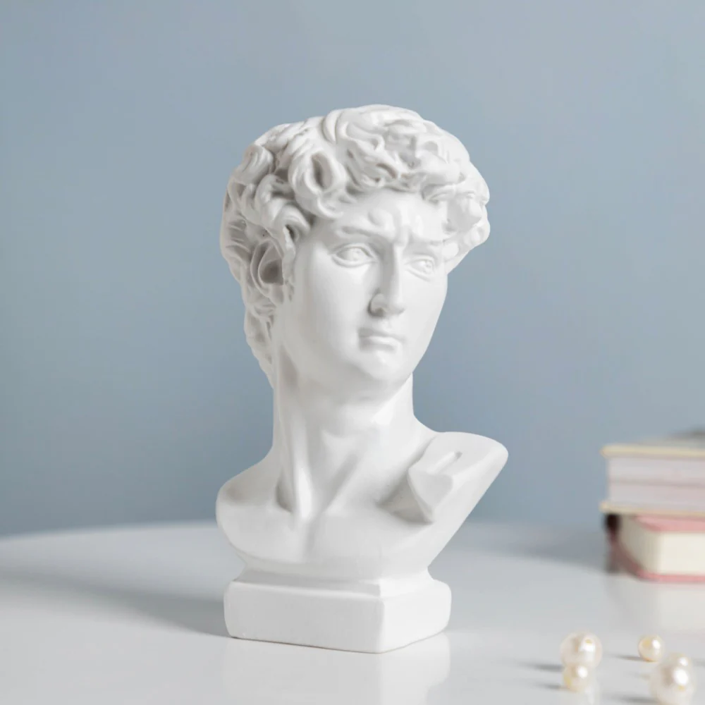 Greek Sculpture Resin Decor Pen Stand White 6 Inch - Image 4