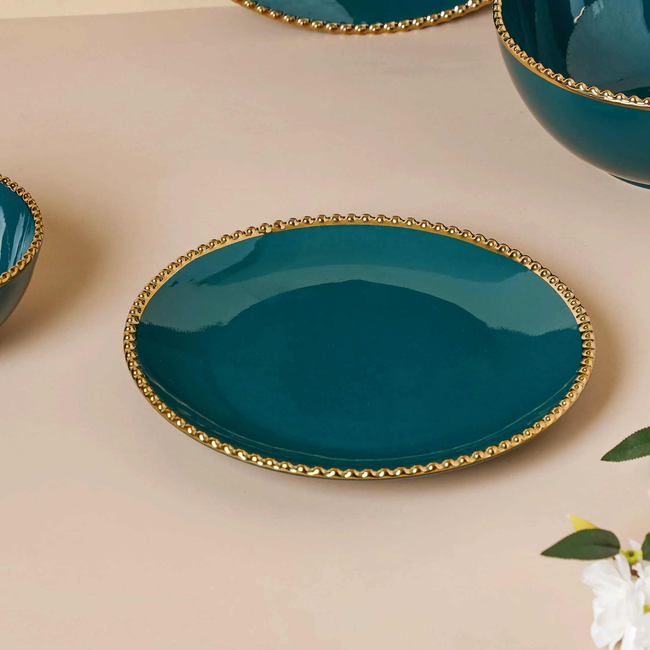 Green Elysian 21 Piece Dinner Set For 6 - Image 5