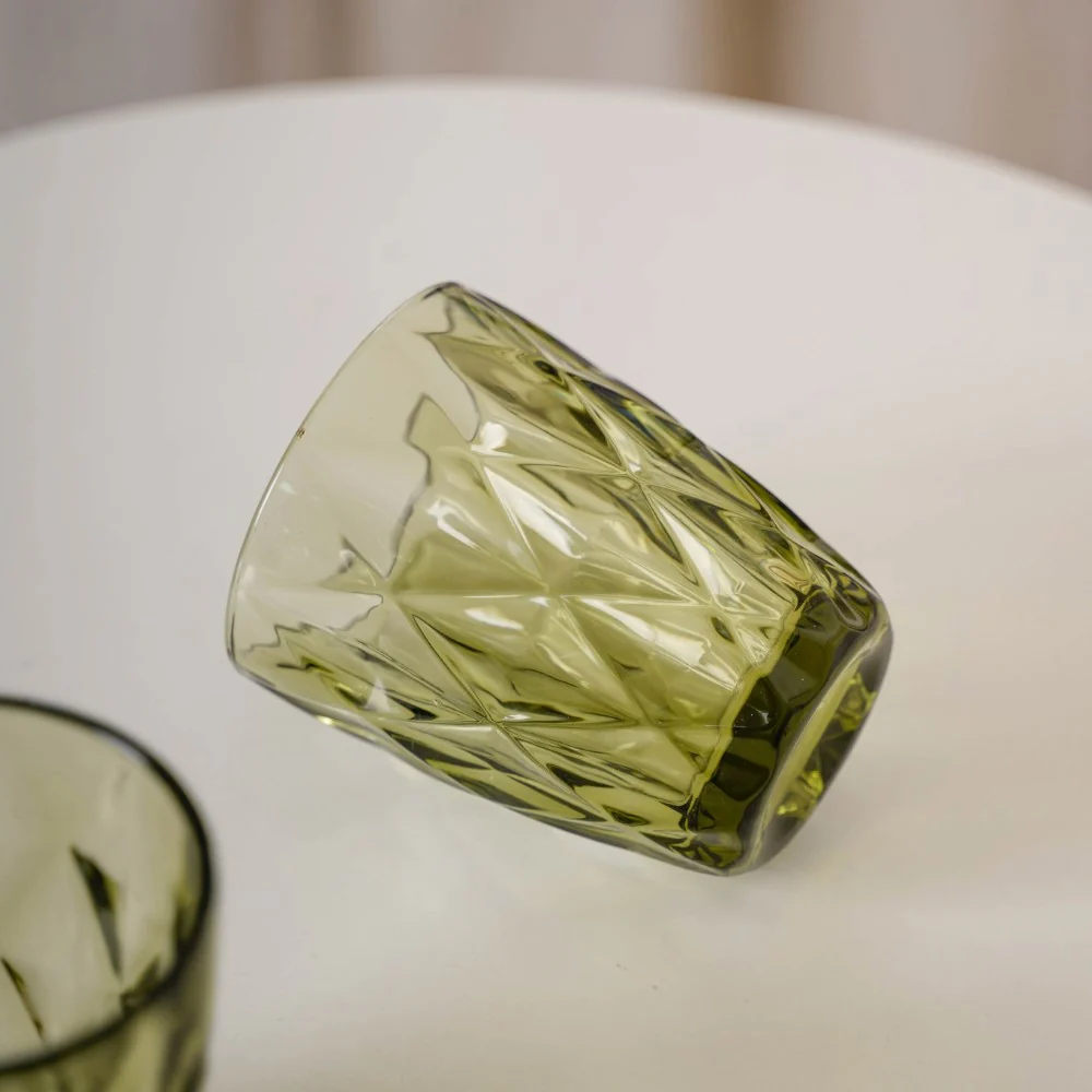 Green Embossed Drinkware Set of 4 - Image 3