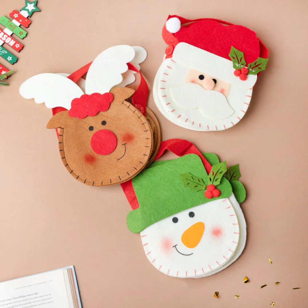 Green Hat Snowman Christmas Gift Bag 8 Inch - Image 8