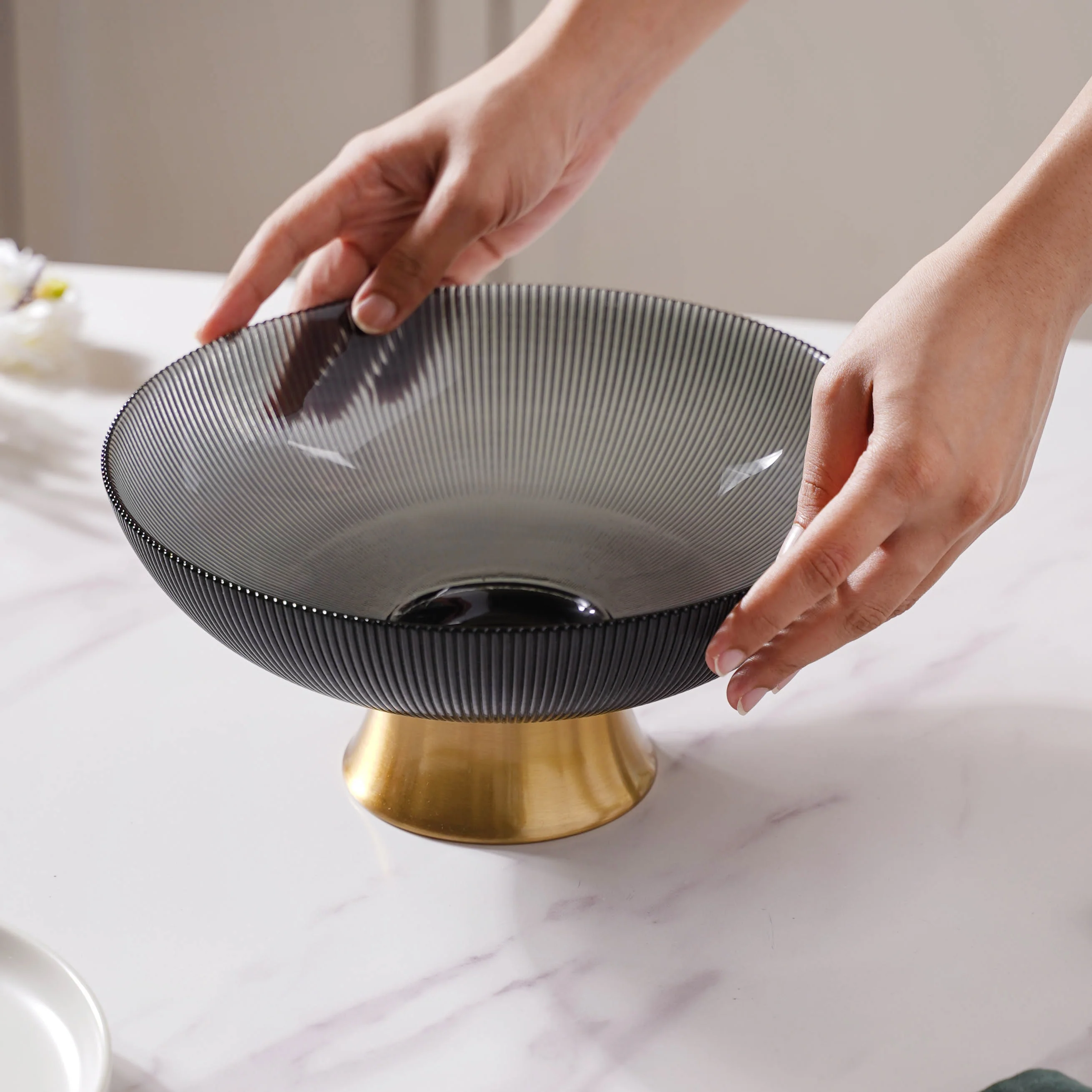 Grey and Gold Fruit Bowl - Image 2