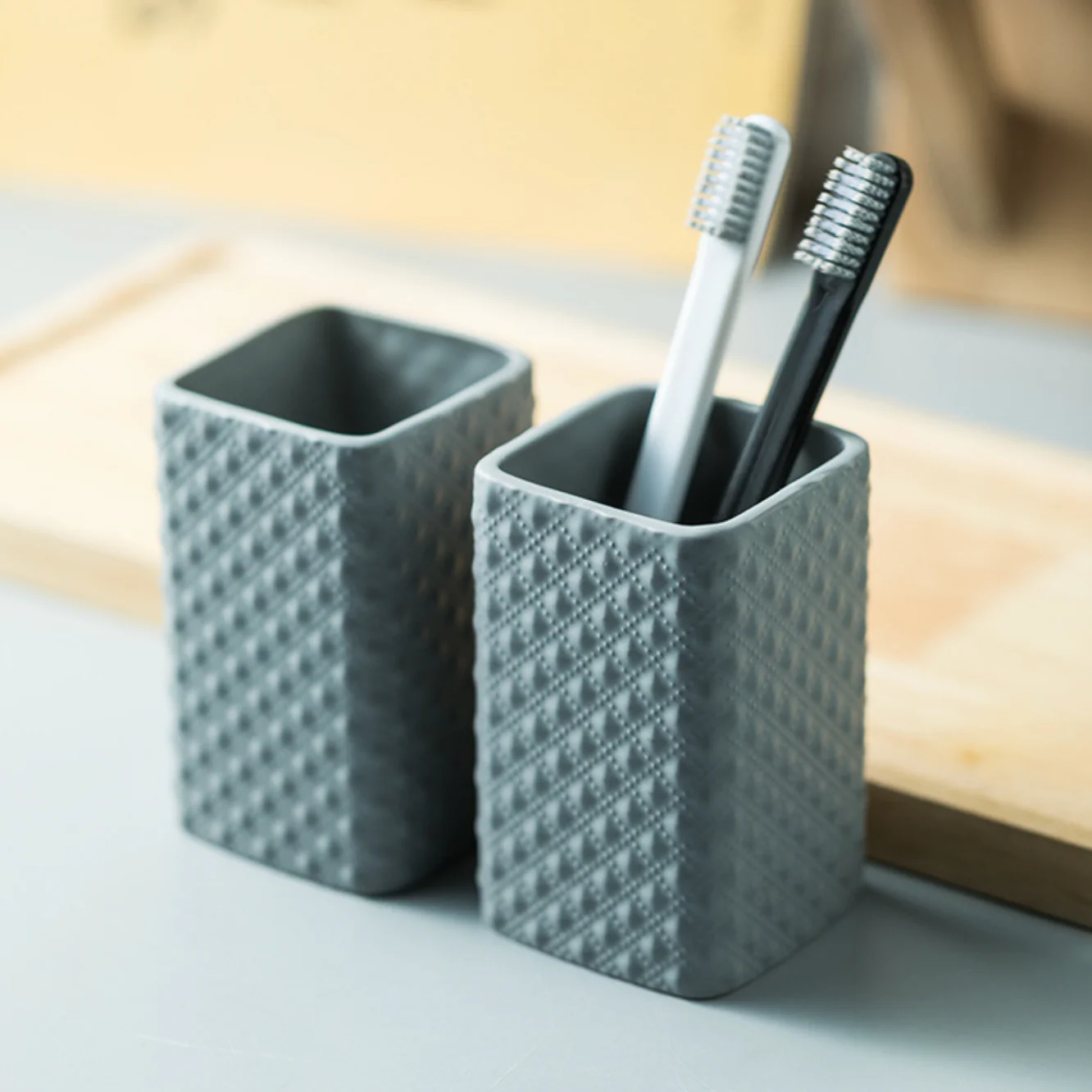 Grey Bathroom Accessory Set - Image 4