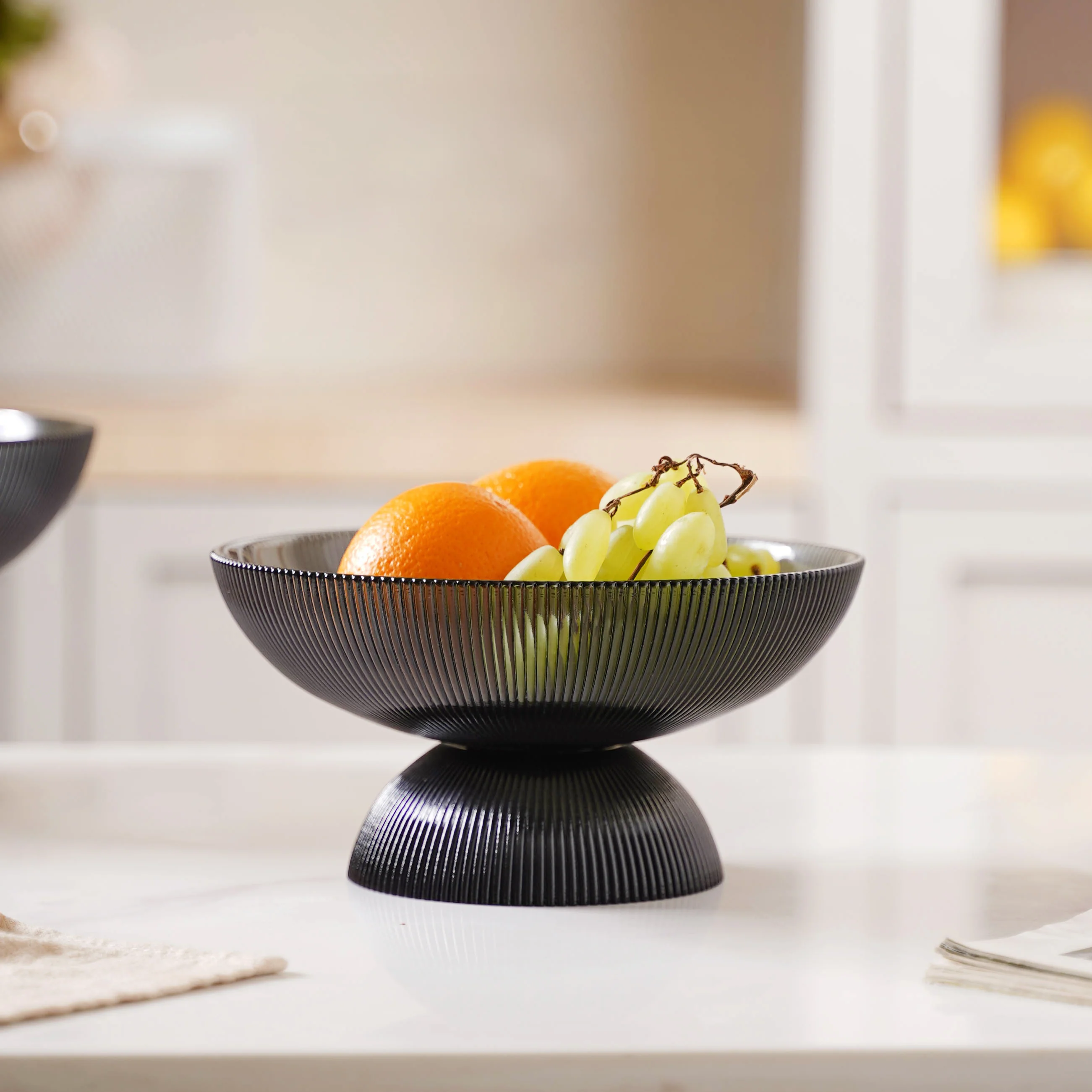 Ribbed Grey Fruit Bowl Small - Image 4