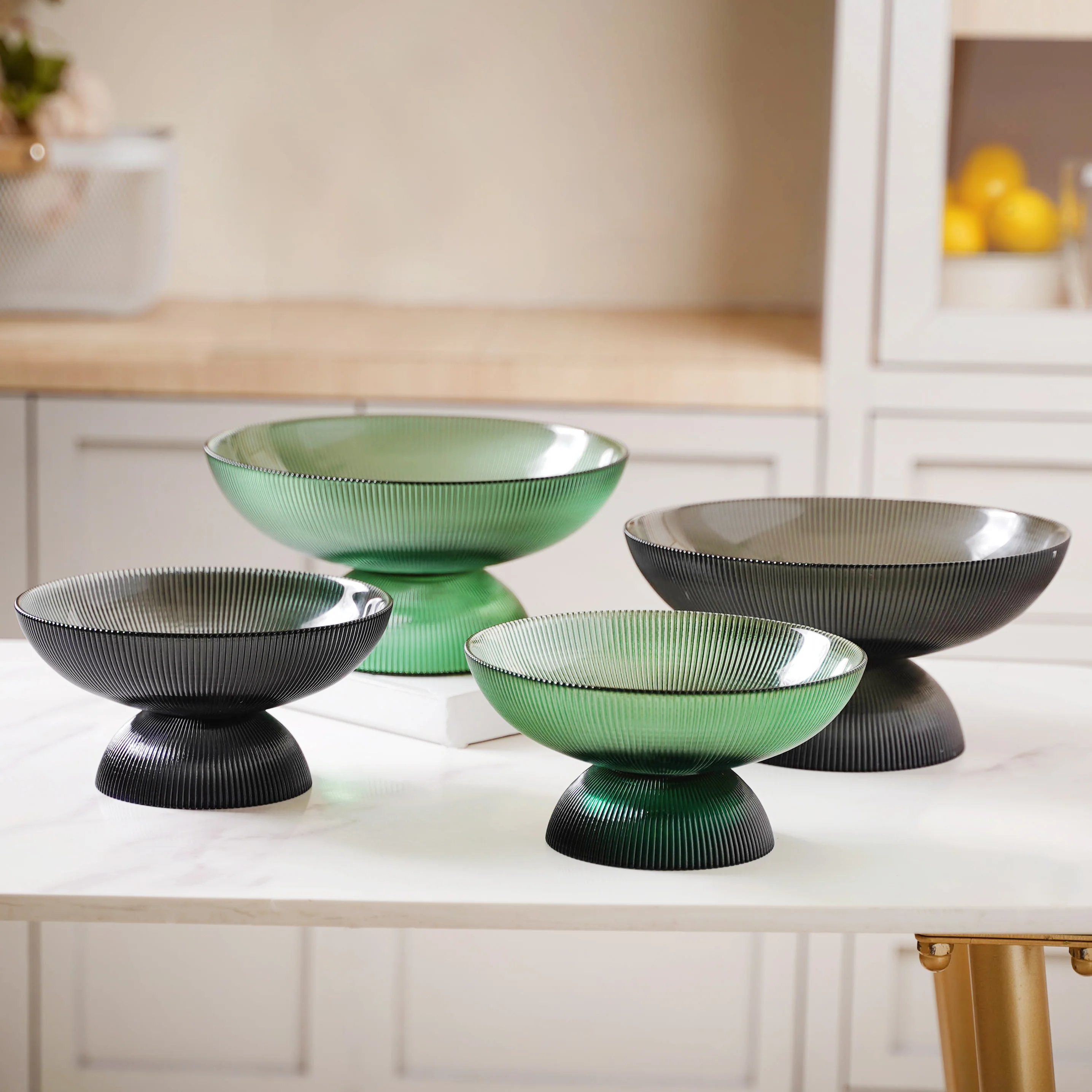 Ribbed Grey Fruit Bowl Small - Image 8