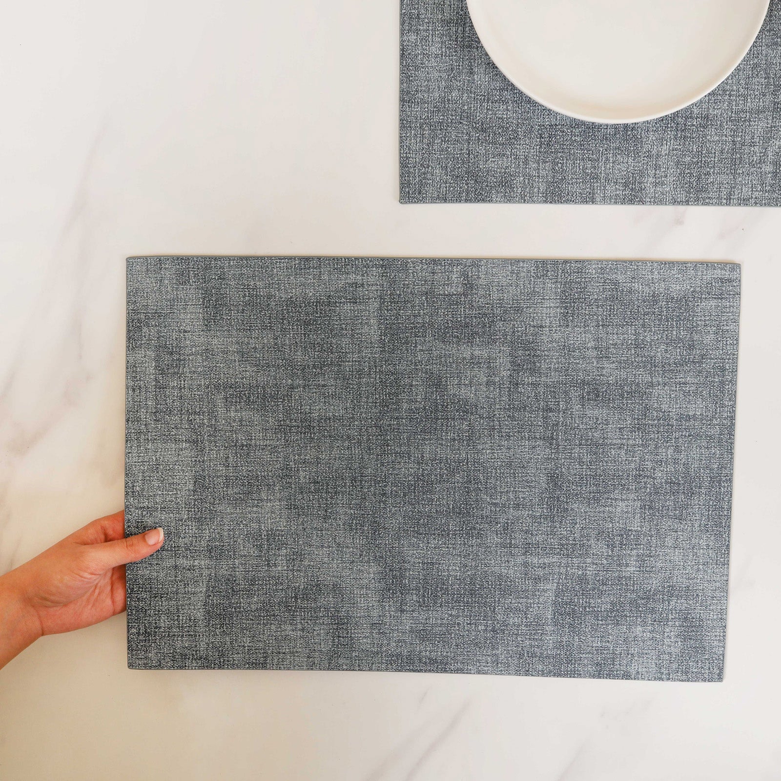 Grey Gradient Leather Placemat Set of 2 - Image 4