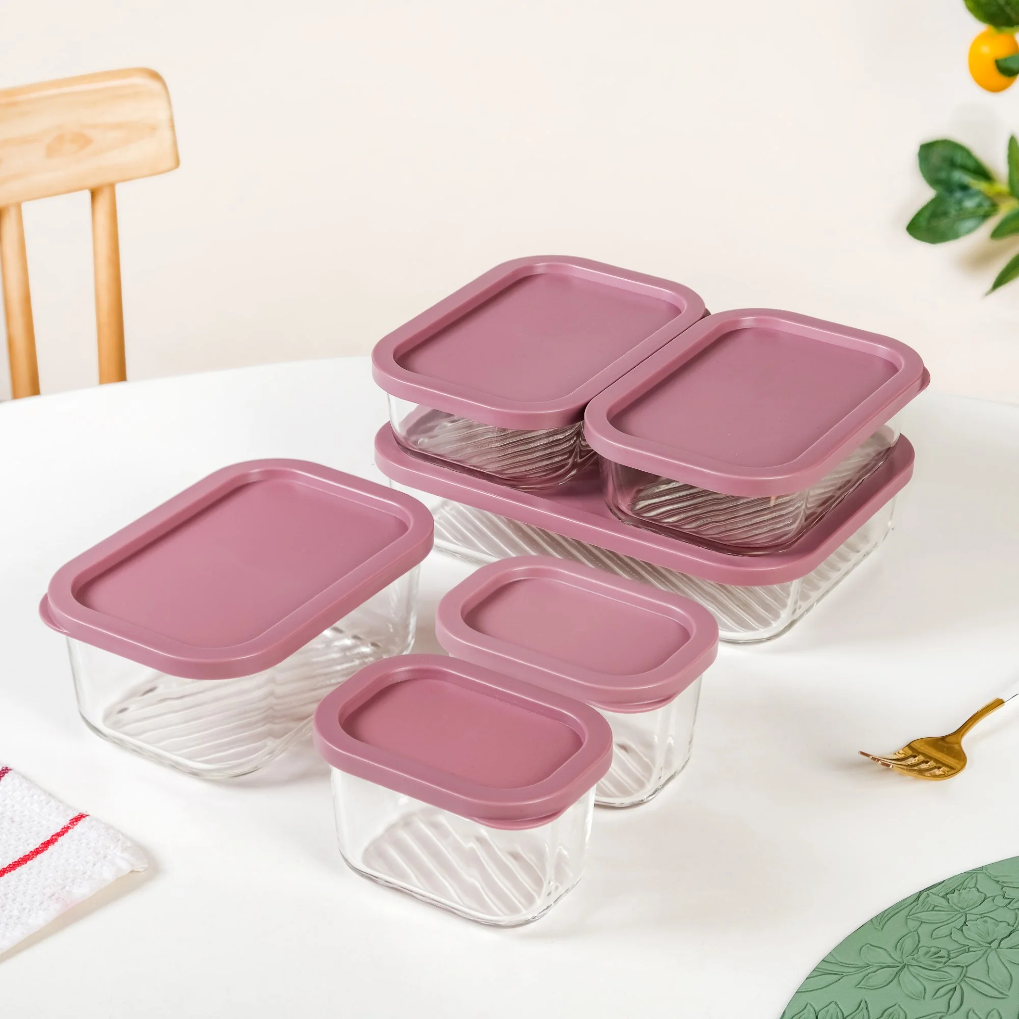 Groovo Stackable Food Storage Containers Set Of 6 S 310ml M 520ml L 750ml XL 1200ml - Image 6