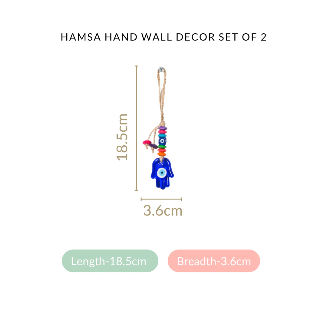 Hamsa Hand Evil Eye Wall Hanging Set Of 2 - Image 4