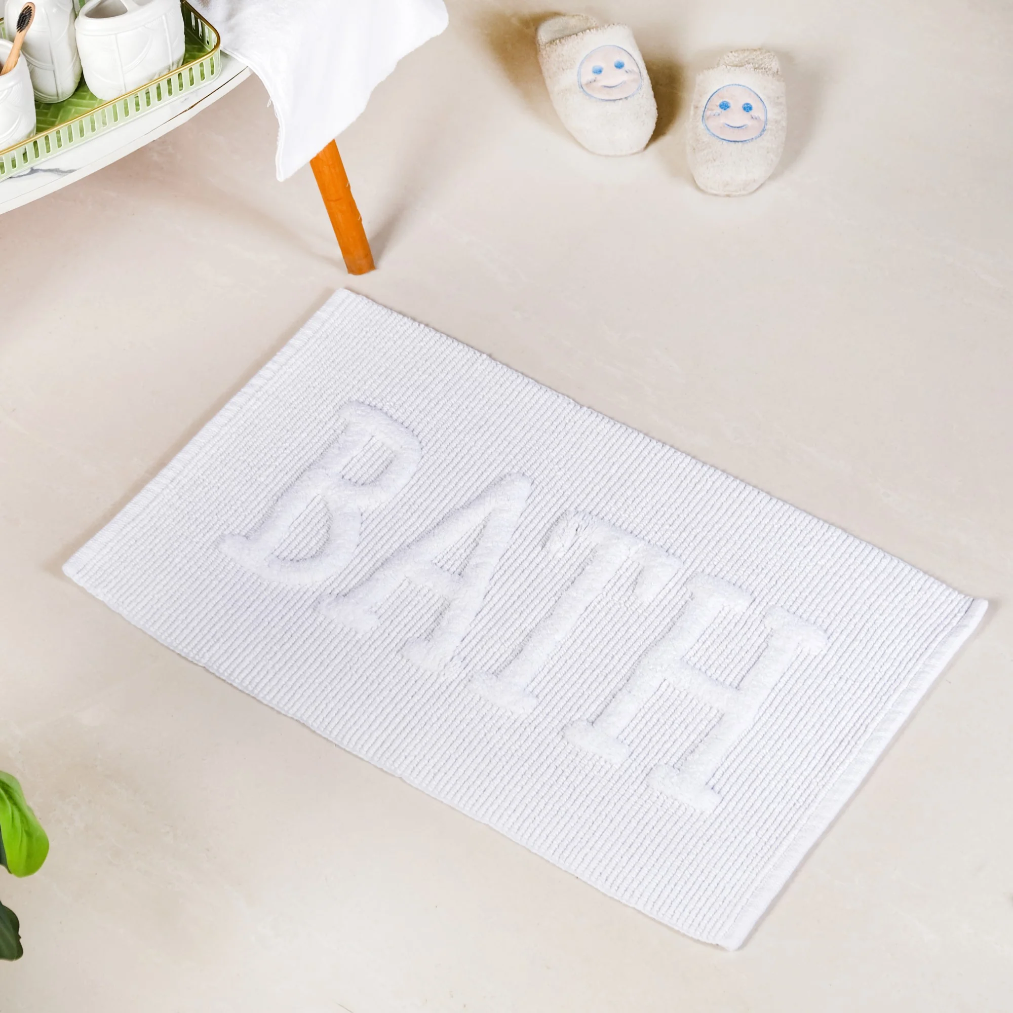 Handwoven Pure Cotton Bathroom Mat Large 32x20 Inch
