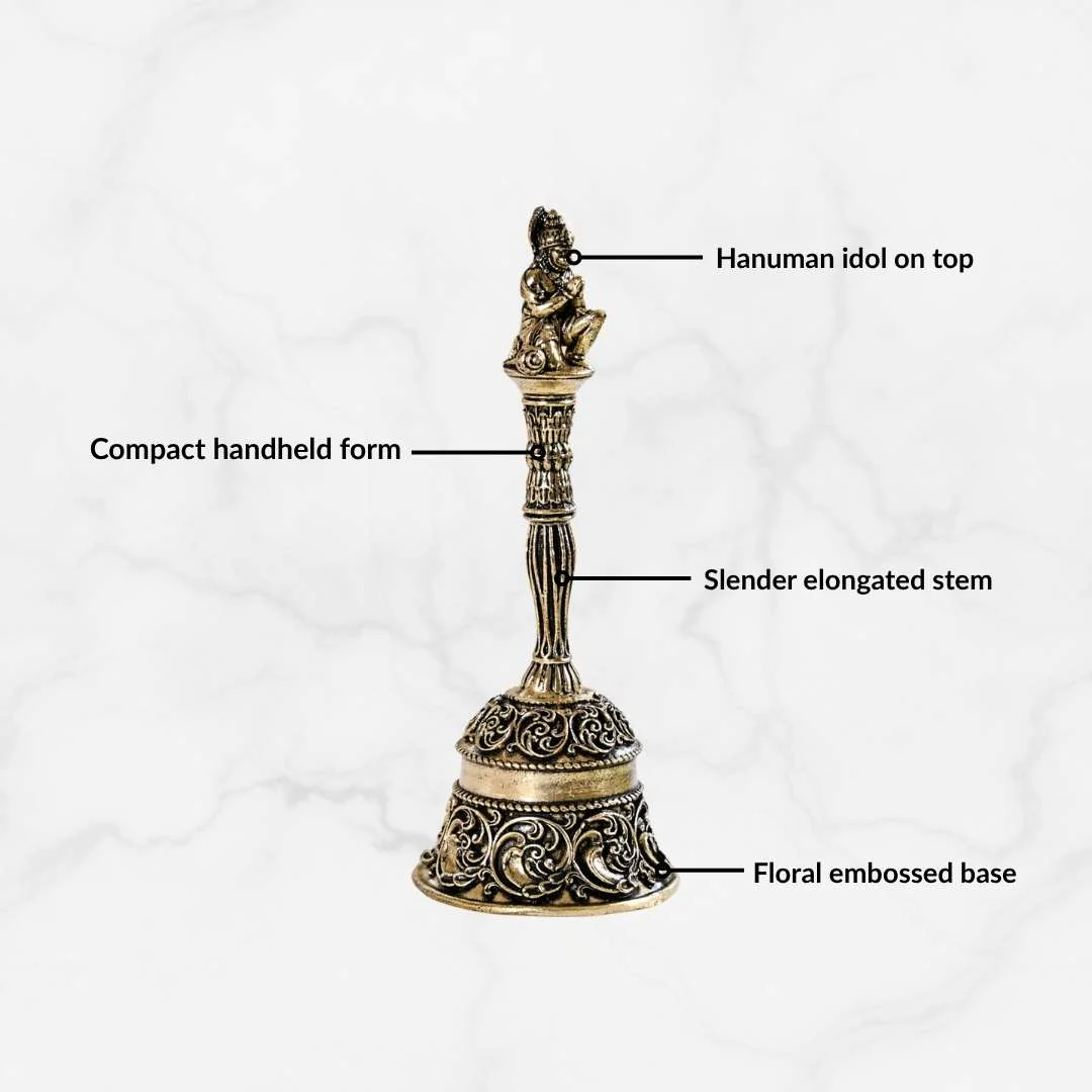 Hanuman Pure Brass Ghanti For Mandir With Gift Box 10cm - Image 6