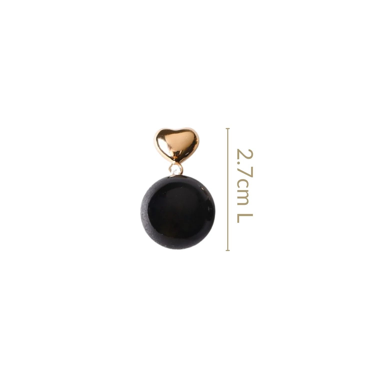 Heart Of Gold Drop Earrings Black - Image 3