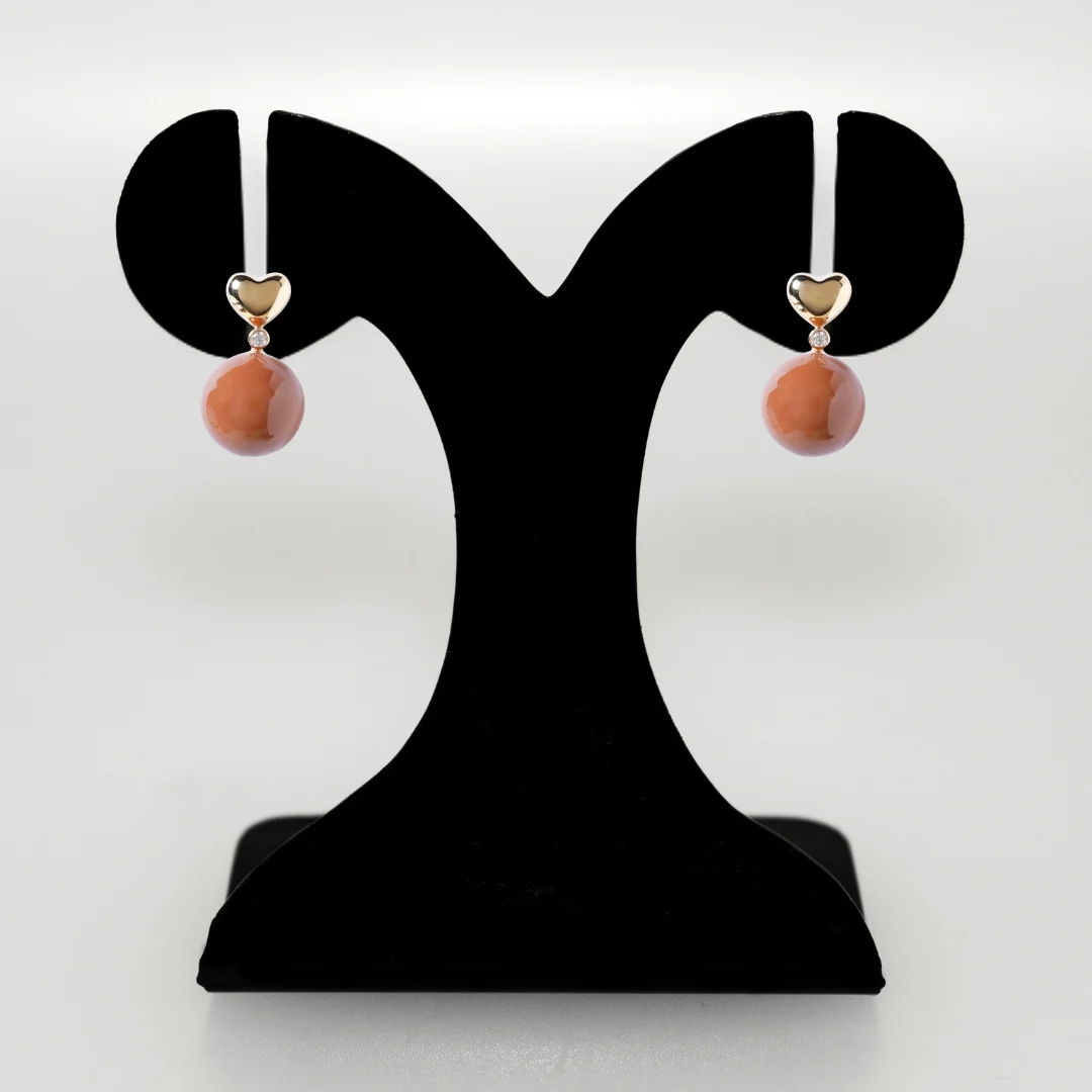 Heart Of Gold Drop Earrings Brown - Image 6