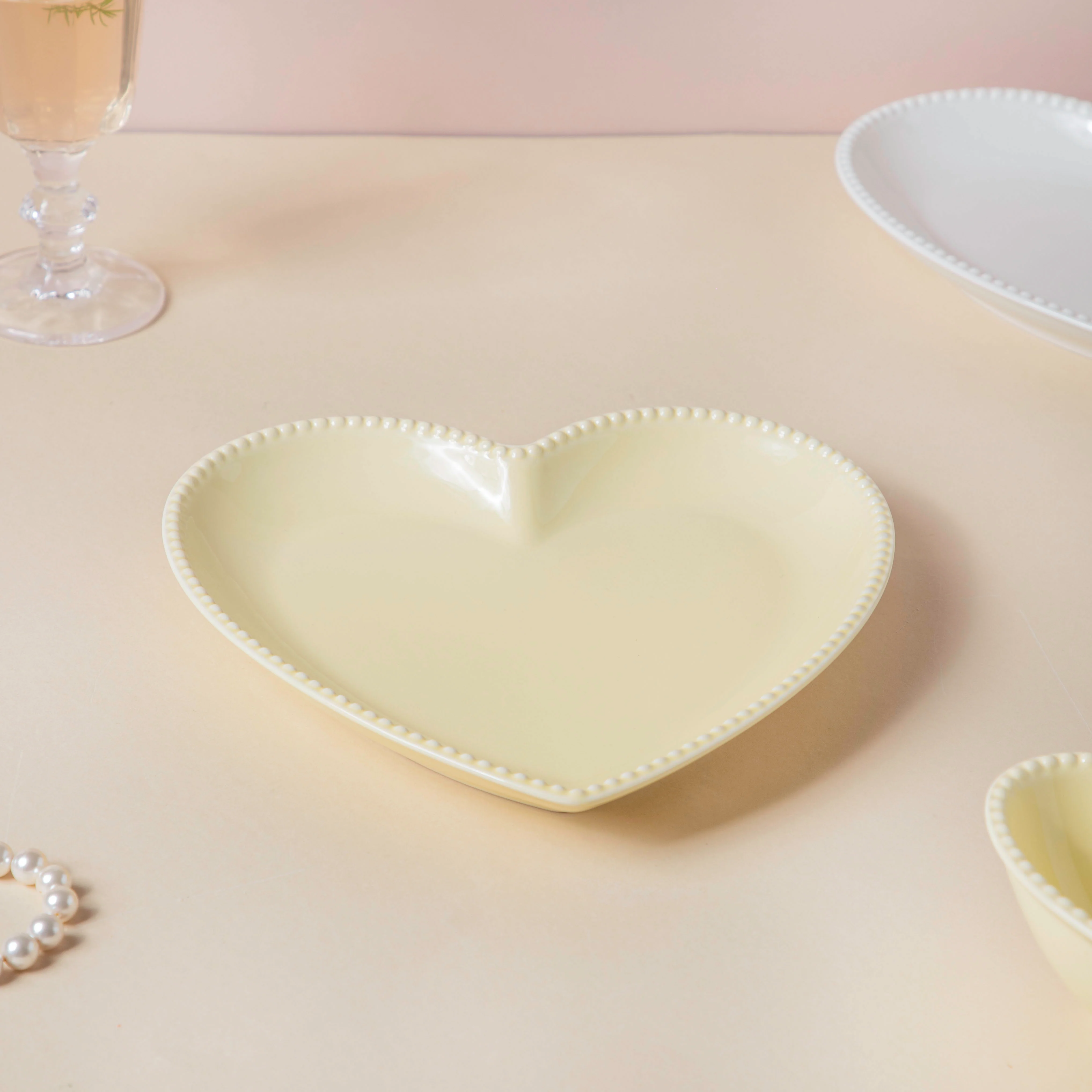 Heart Snack Plate Pastel Yellow - Image 6
