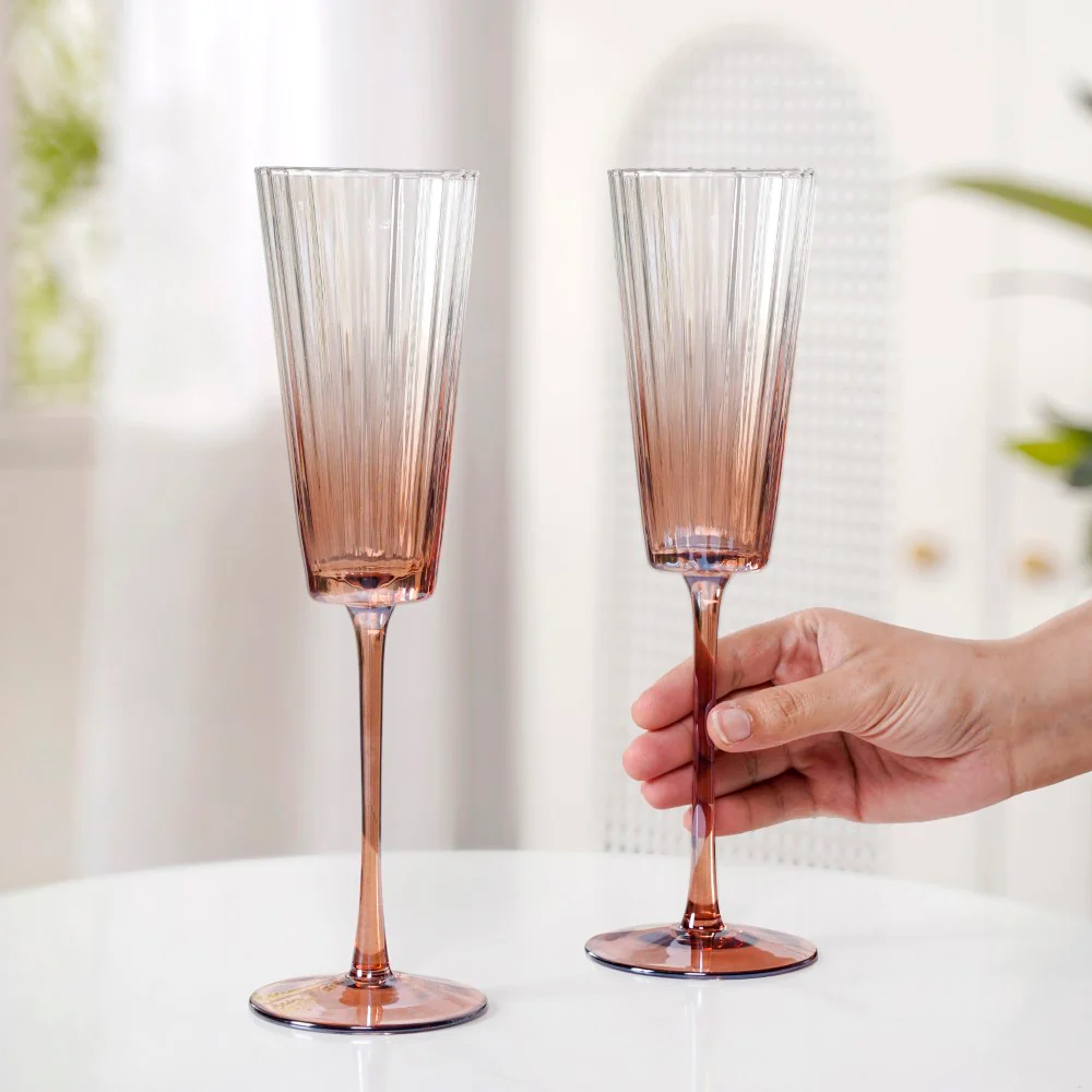 Helios Ombre Champagne Glass Set Of 2 230ml - Image 2