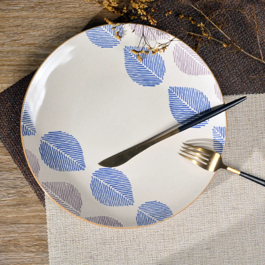 House of Eden Patterned Leaf Dinner Plate 11 Inch - Image 12