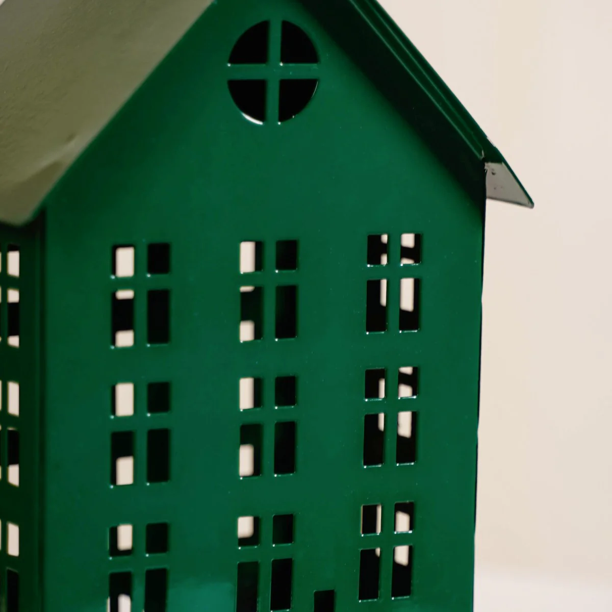 House Shaped Lantern With Handle Green - Image 8