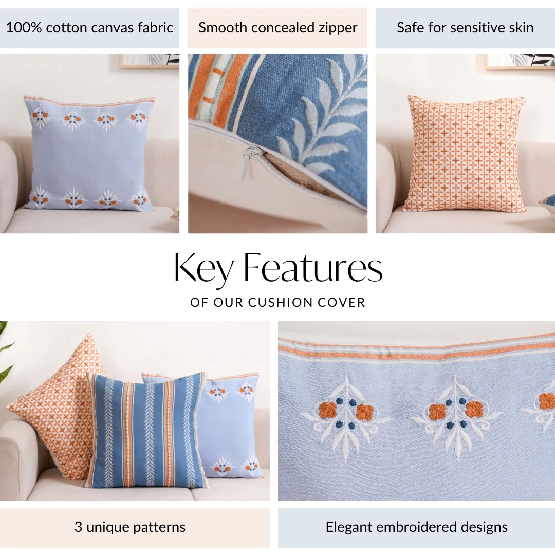 Hue Harmony Cushion Cover Set Of 3 - Image 4