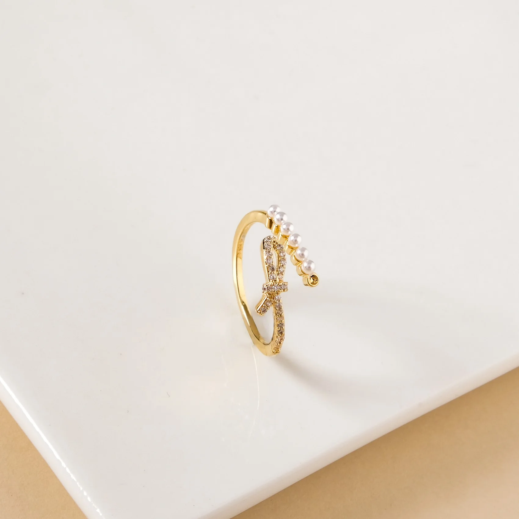 Infinity Pearl Bypass Ring