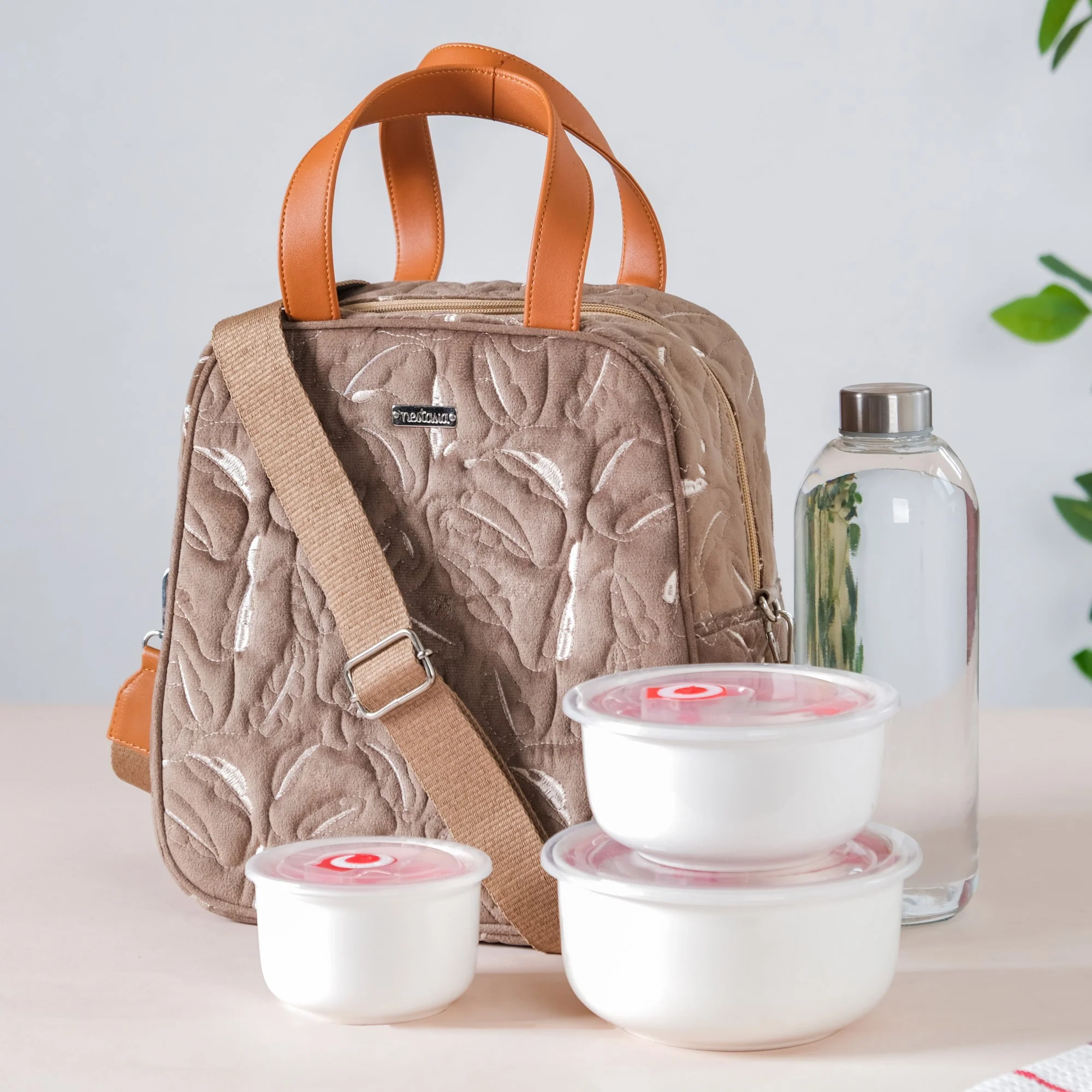 Insulated Tiffin Bag For Office Beige - Image 3