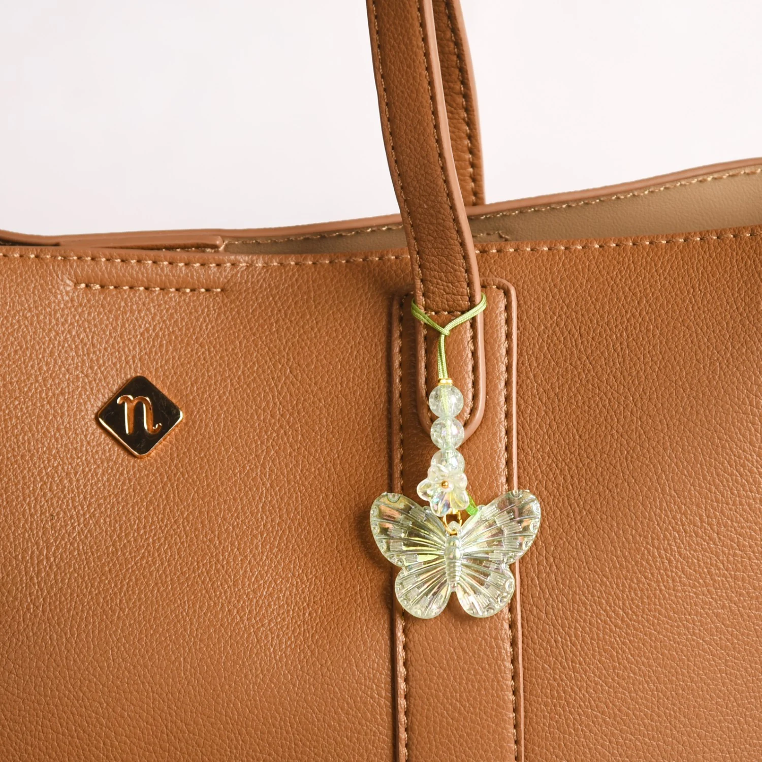 Iridescent Butterfly Mobile Phone Charm Green - Image 8