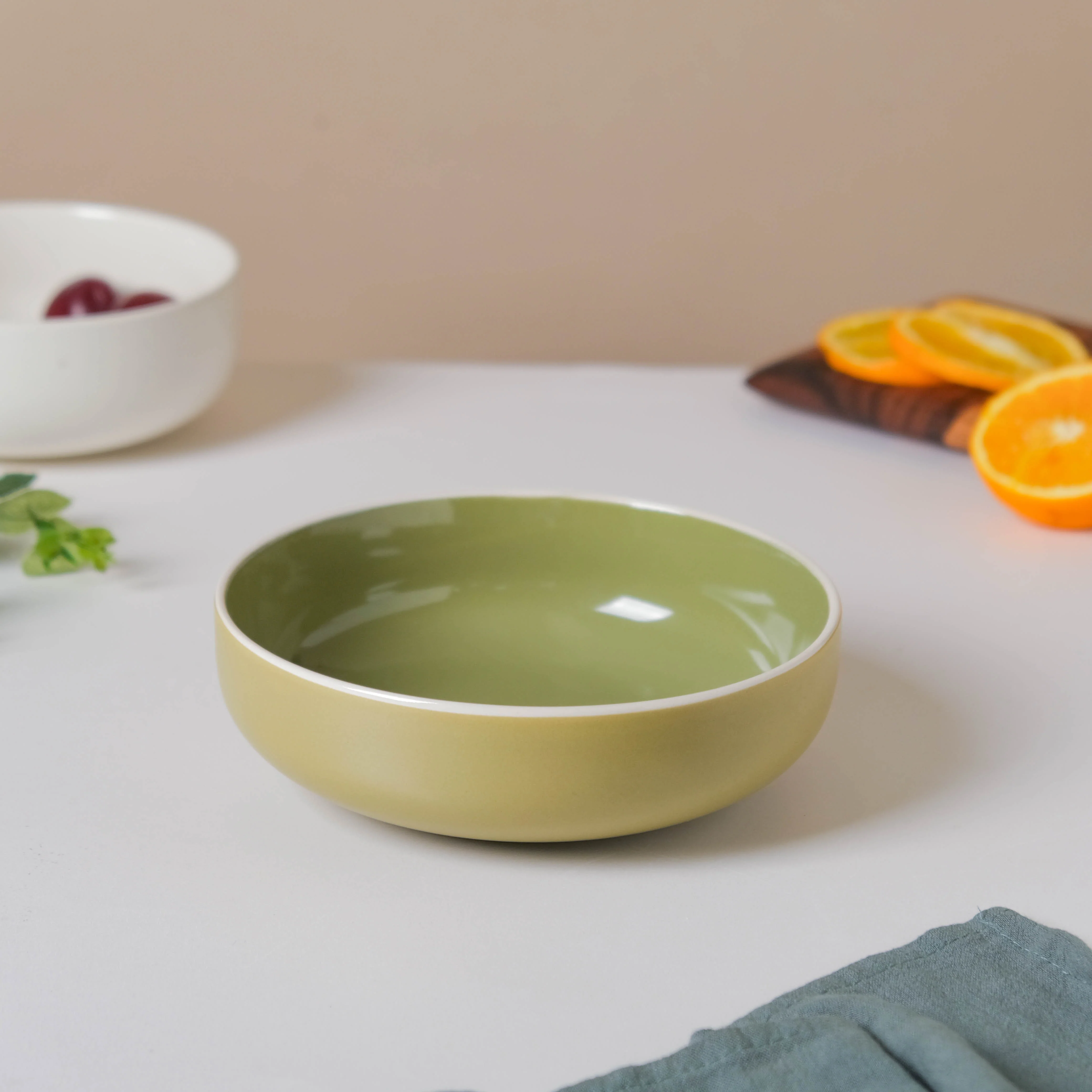 Jaen Olive Green Snack Bowl 7 Inch - Image 3