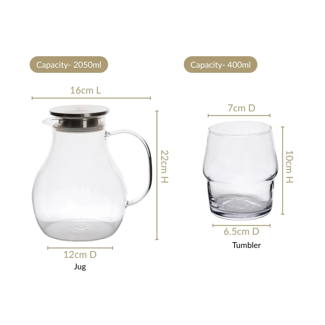 Juice Glass Jug And Tumbler Set Of 7 - Image 4