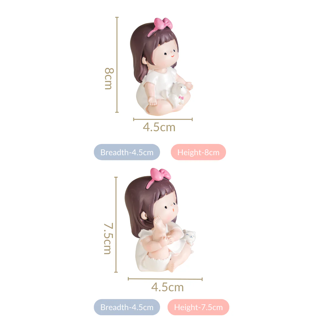 Kawaii Little Girl Yoga Showpiece Set Of 4 - Image 4