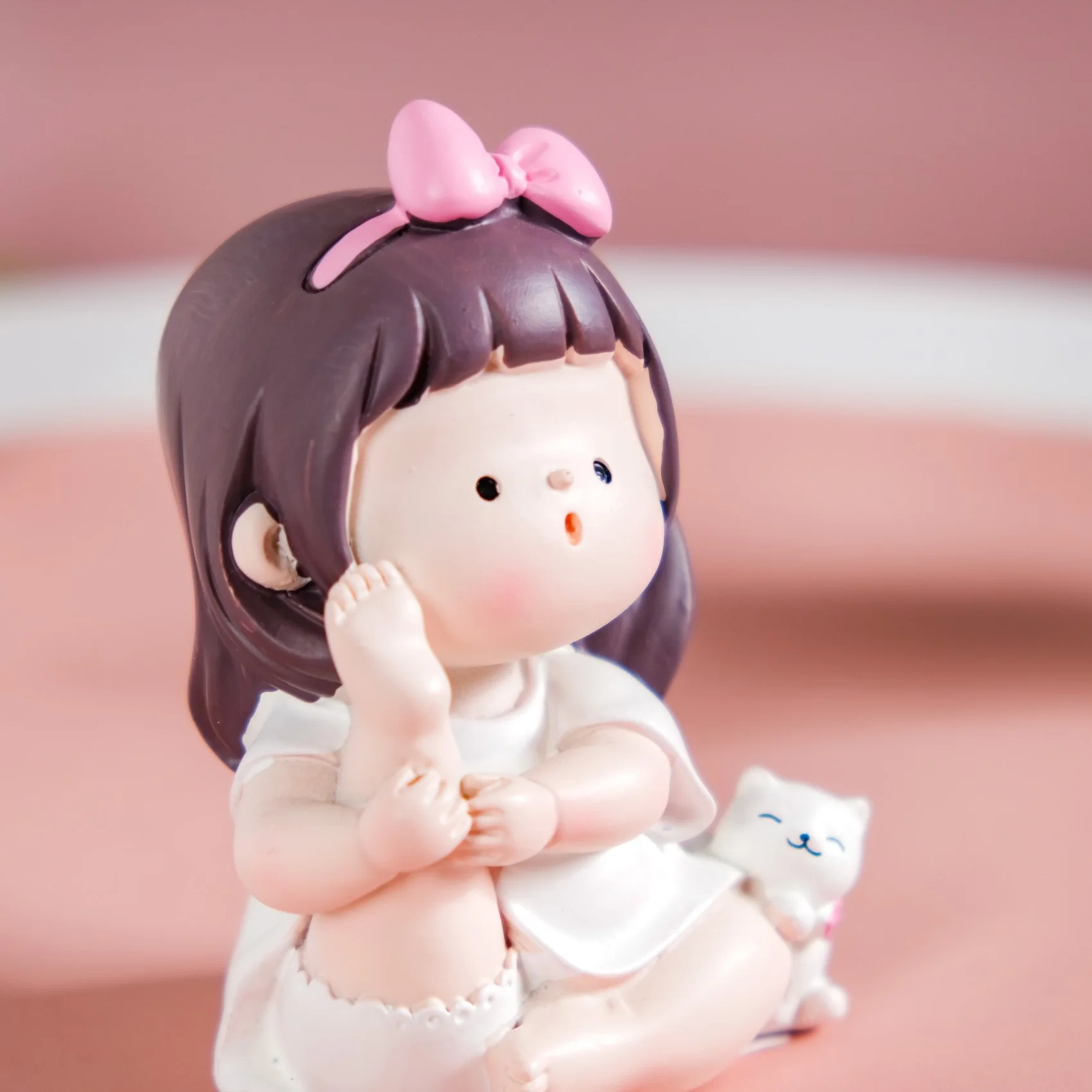 Kawaii Little Girl Yoga Showpiece Set Of 4 - Image 7