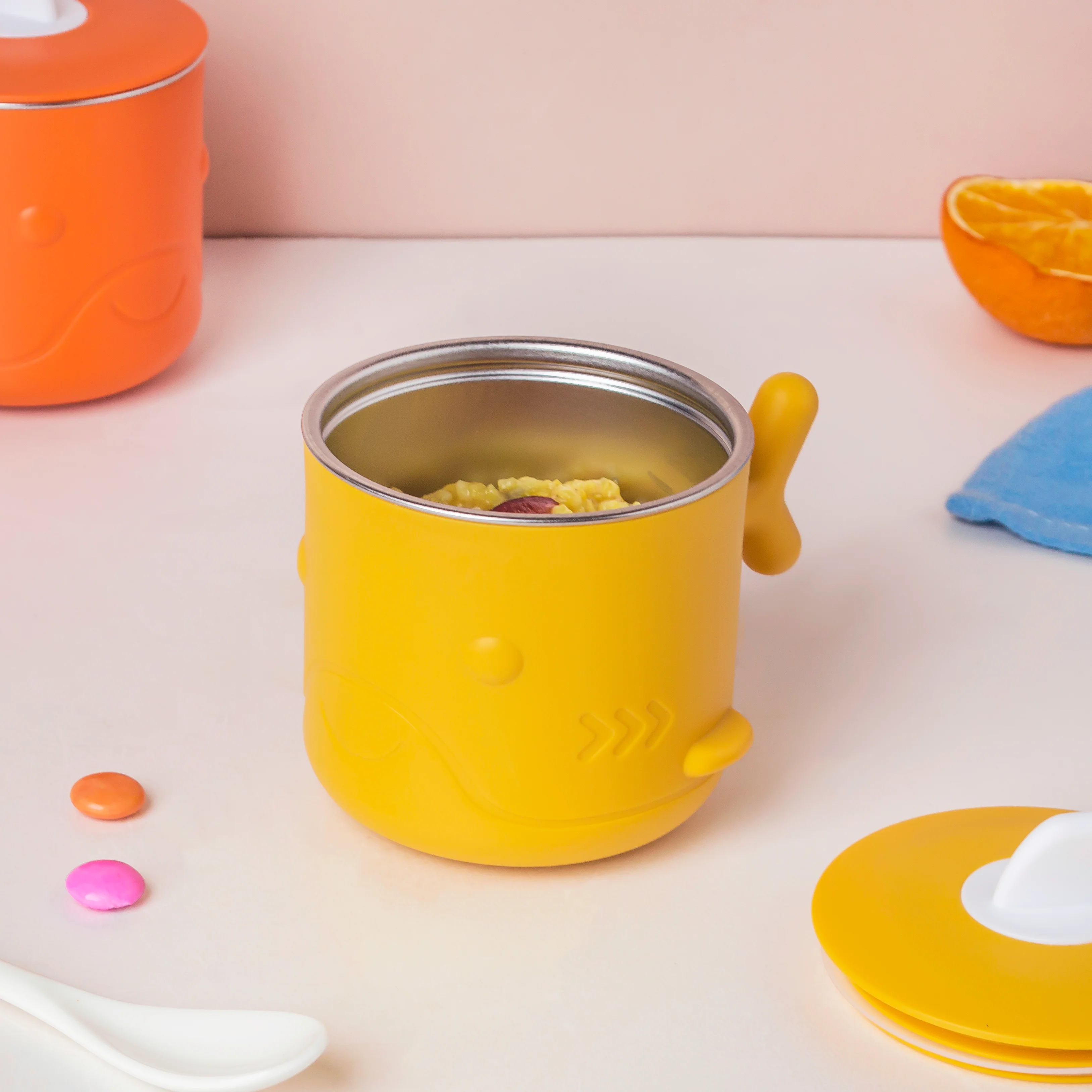 Keep Warm Stainless Steel Feeding Cup Yellow 200 ml - Image 8