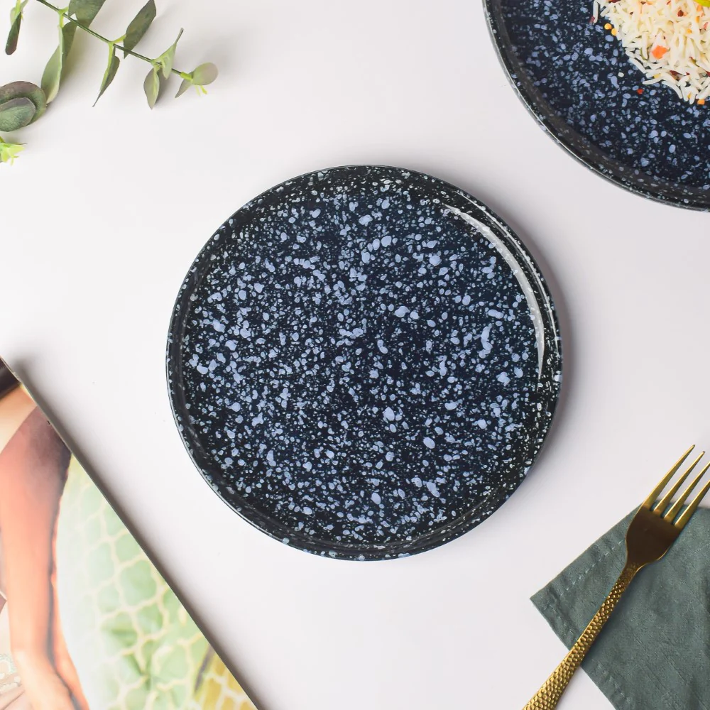 Kimberlite Finish Stone Ceramic Snack Plate 8 Inch - Image 4