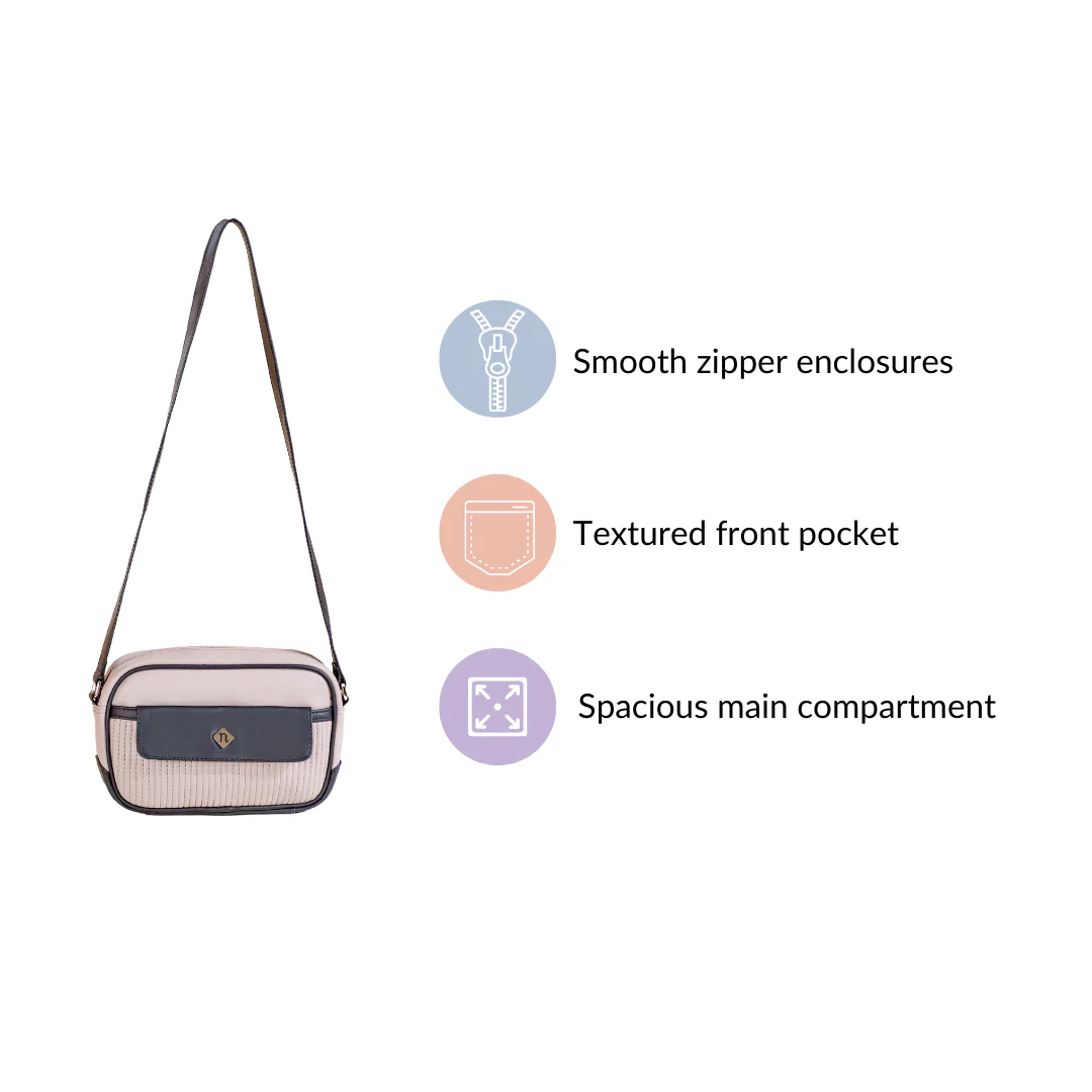 La Fusion Sling Bag Purse For Women Grey - Image 5