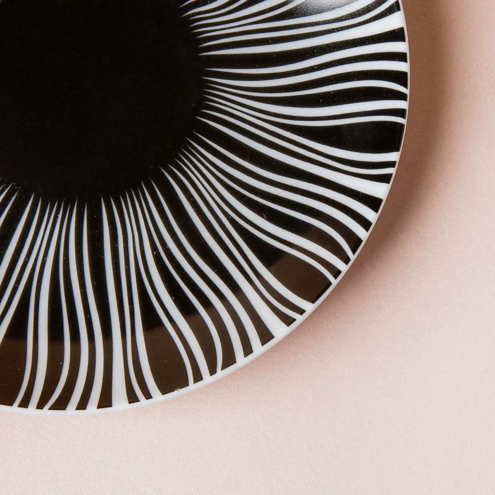 La Mode Printed Ceramic Dessert Plate Black 6 Inch - Image 4