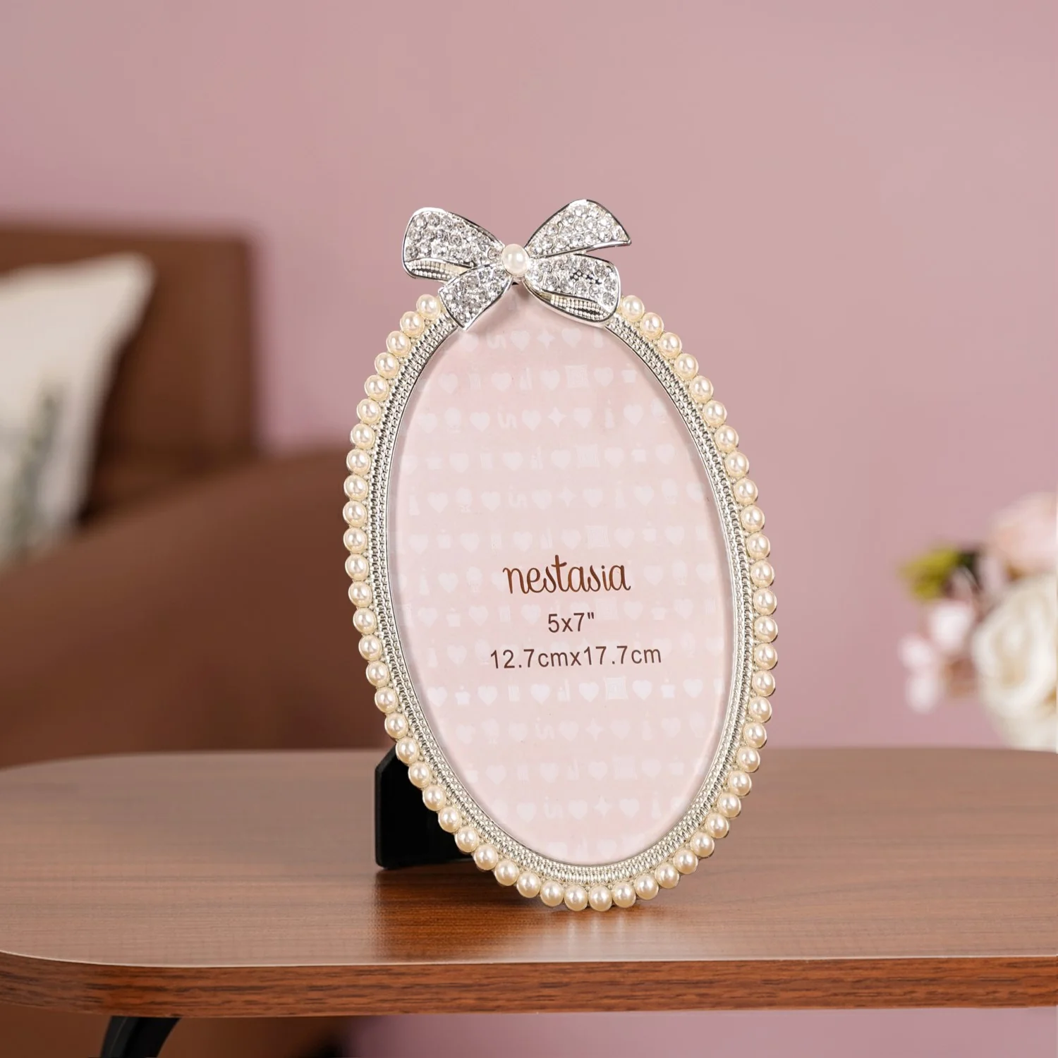 Large Pearl Bow Photo Frame 13x18cm - Image 8