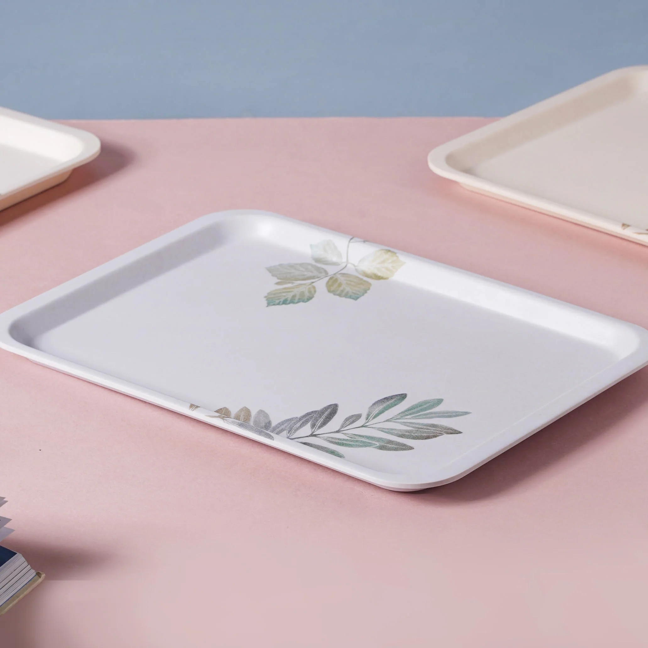 Large Rectangular Tray With Leaves - Image 10