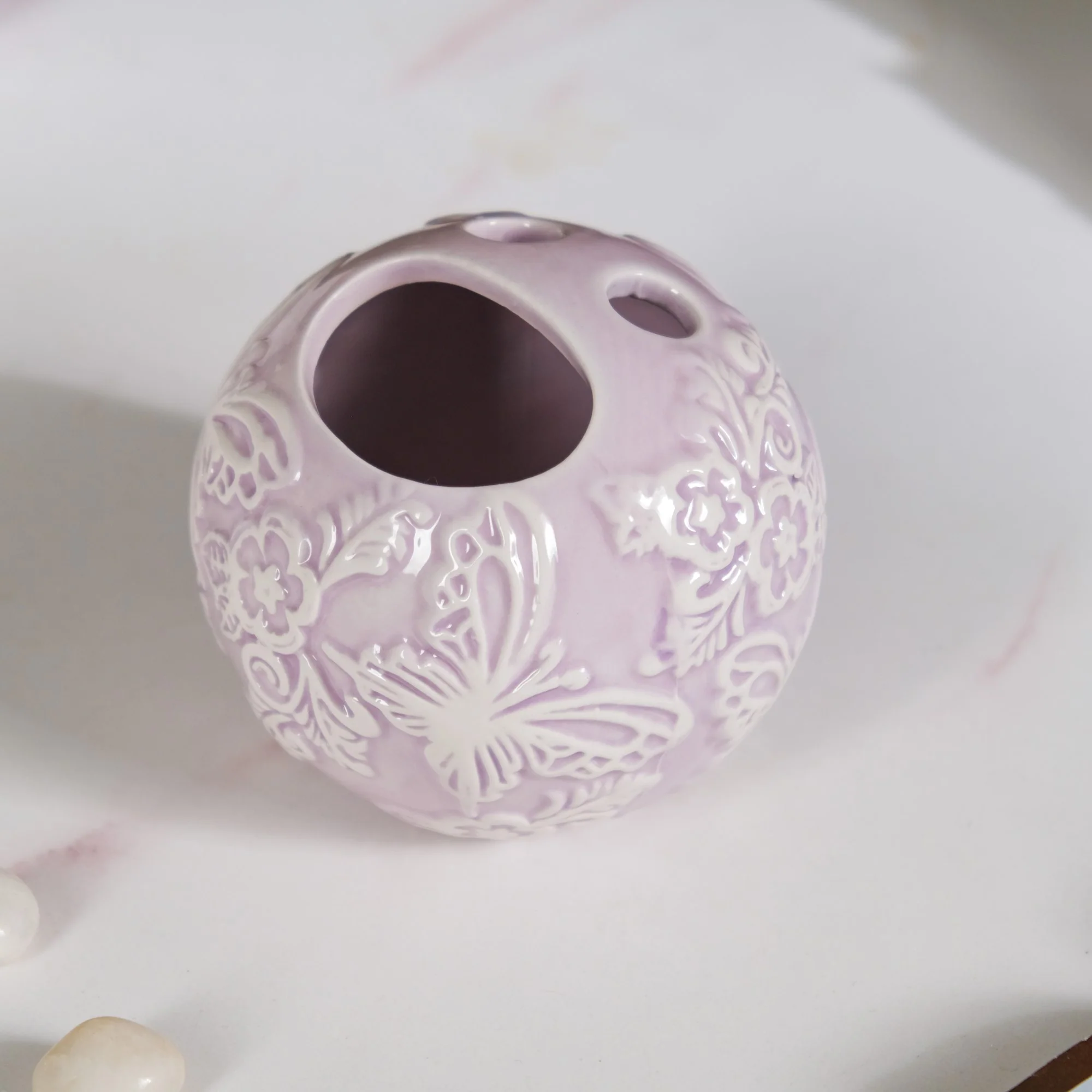 Lavender Butterfly Bath Accessories Set Of 3 - Image 8