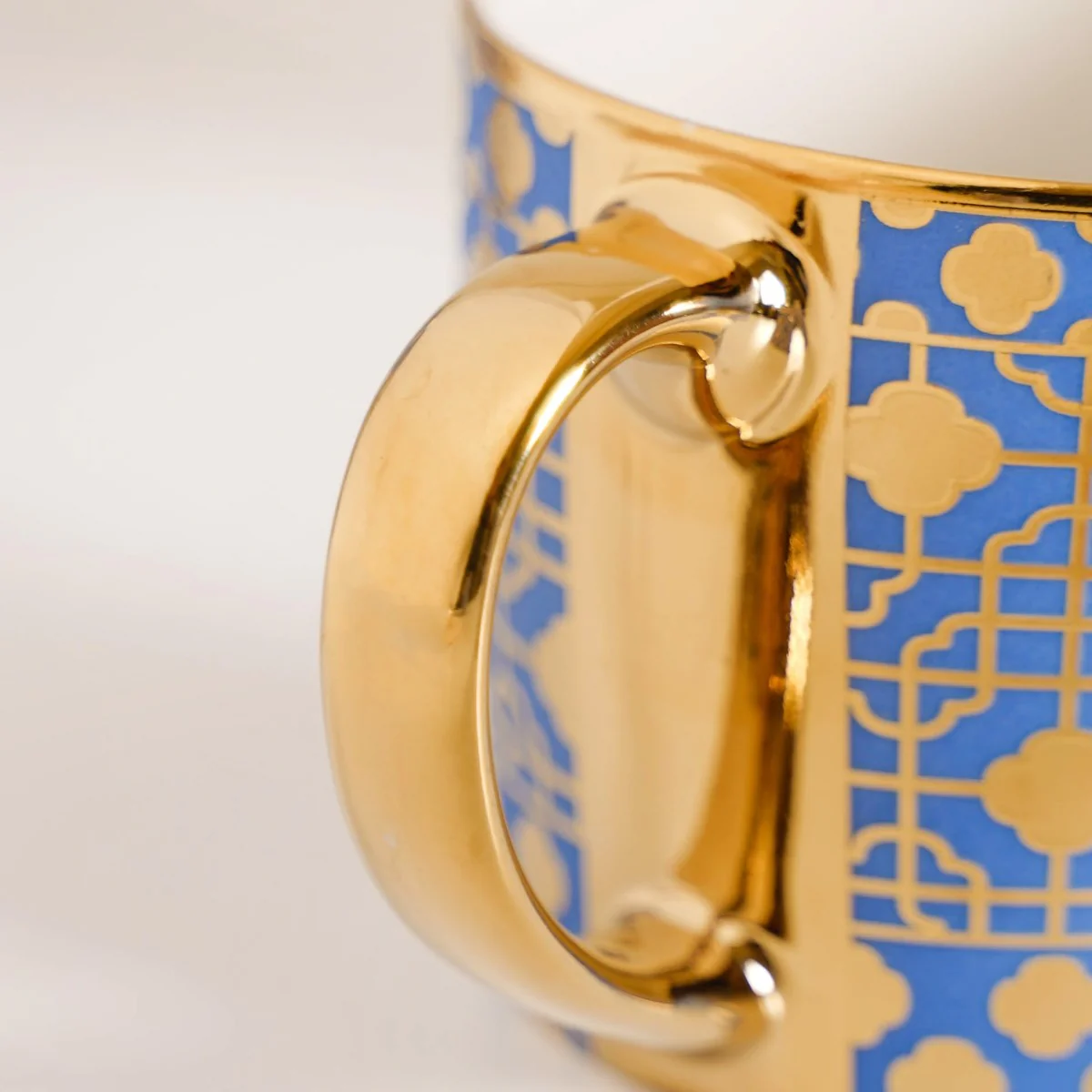 Lavish Gold Teacup Set of 6 Blue 280ml - Image 10