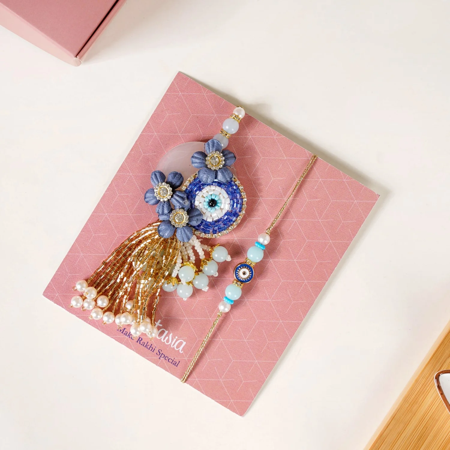Leaf Platter Rakhi Lumba Gift Hamper - Image 4